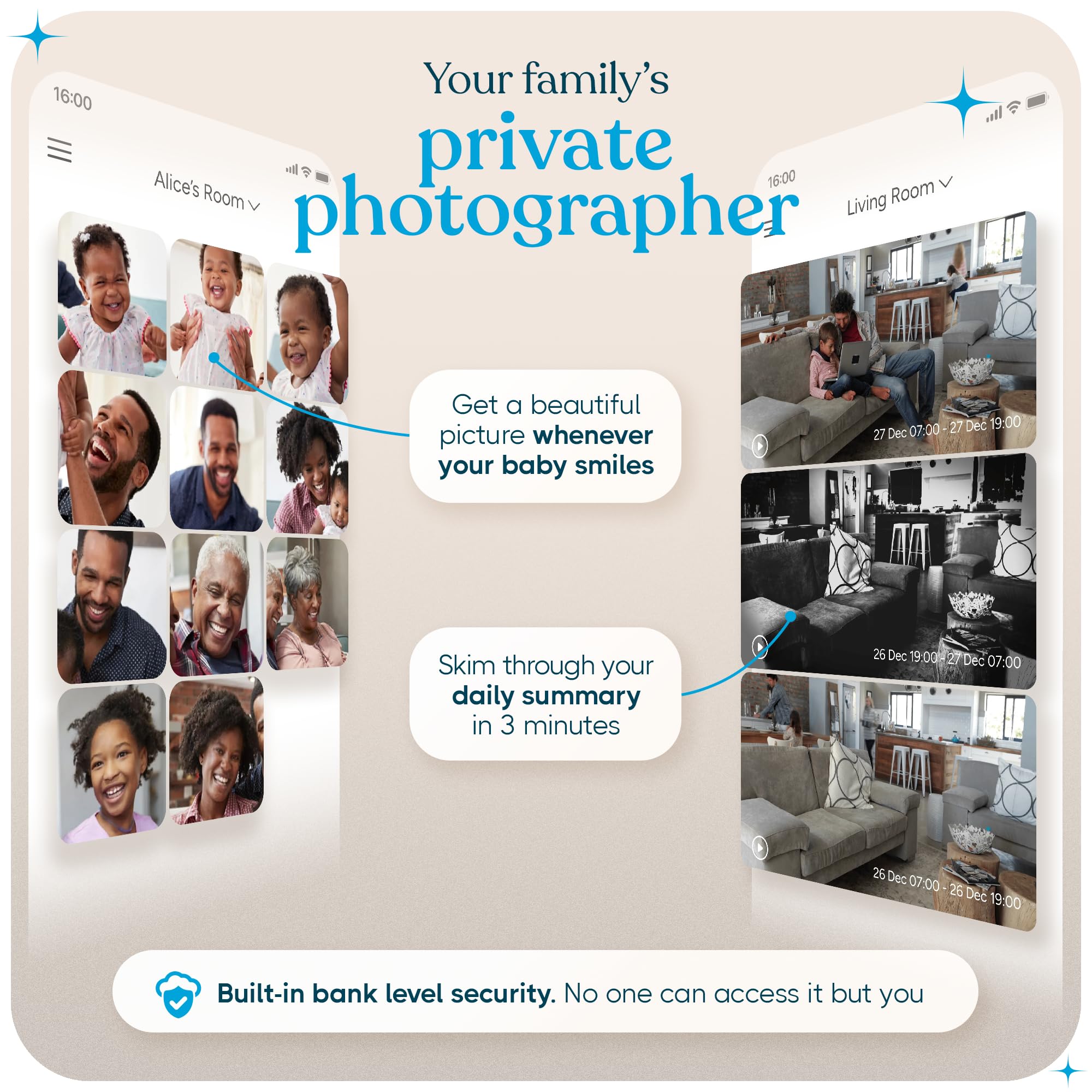 invidyo WiFi Baby Monitor with Camera and Audio: Sleep Tracking, Cry Alerts, Cough Detection | Wireless Pan & Tilt Smart Phone App 1080P Full HD Video