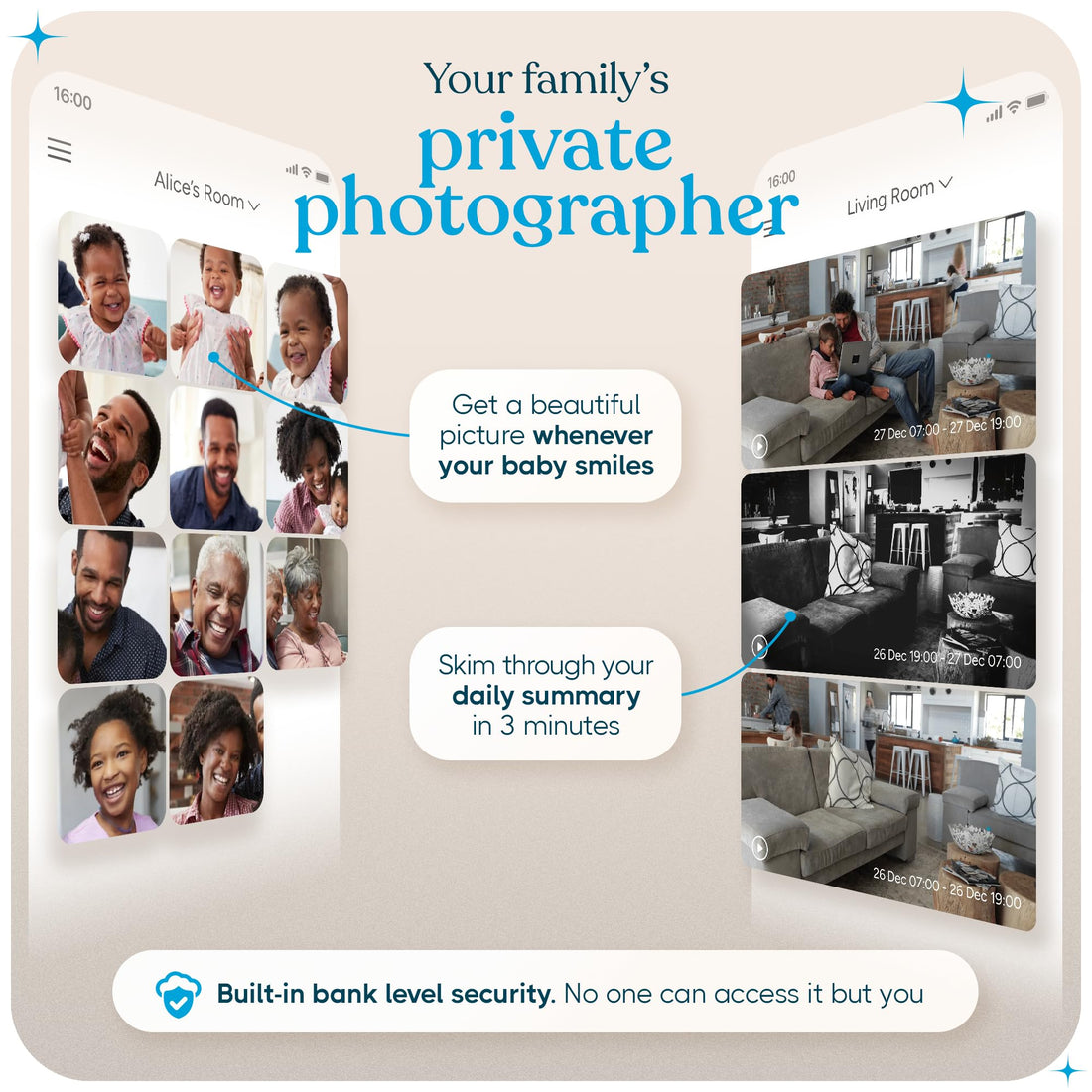 invidyo WiFi Baby Monitor with Camera and Audio: Sleep Tracking, Cry Alerts, Cough Detection | Wireless Pan & Tilt Smart Phone App 1080P Full HD Video