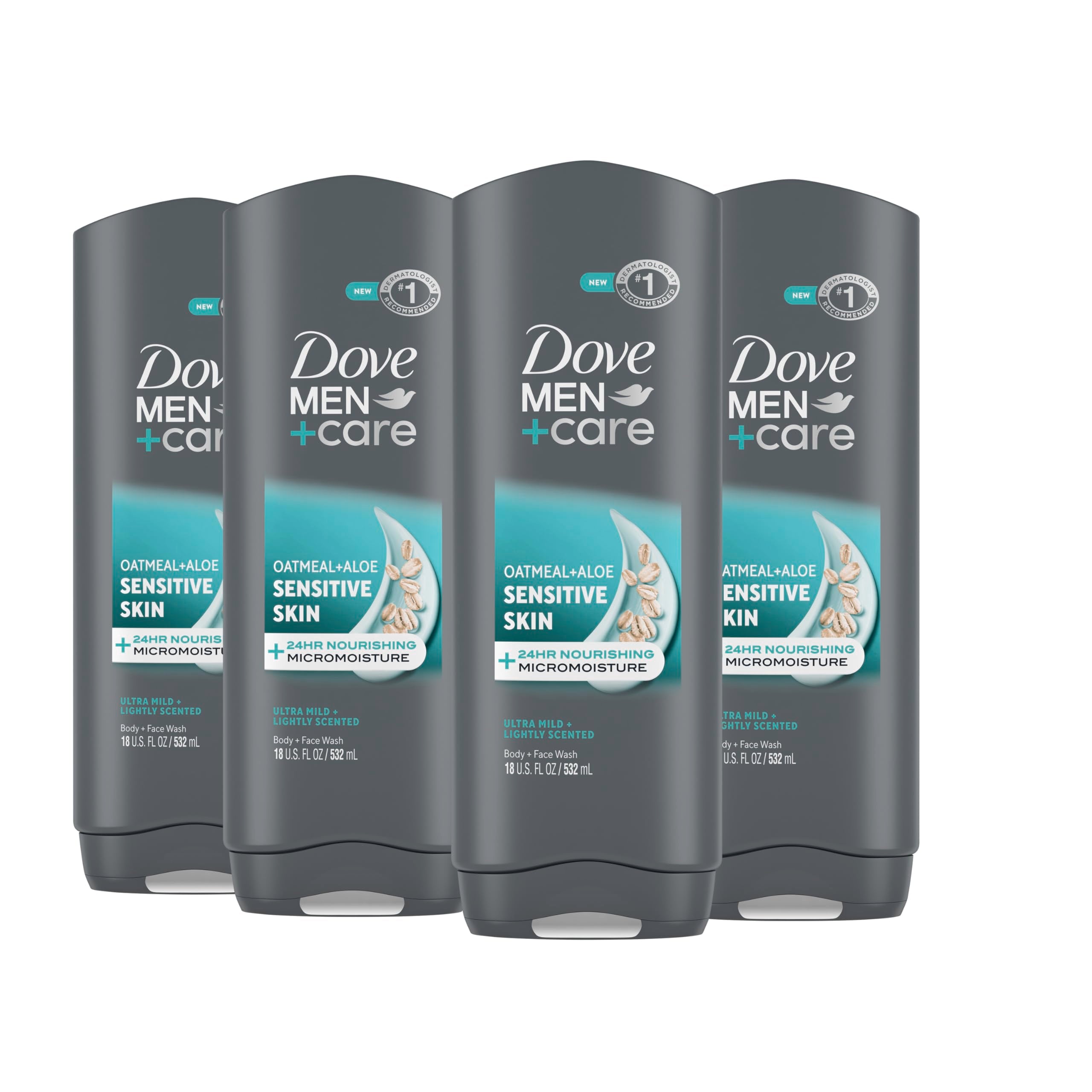 DOVE MEN + CARE Sensitive Skin Body & Face Wash 4 Count