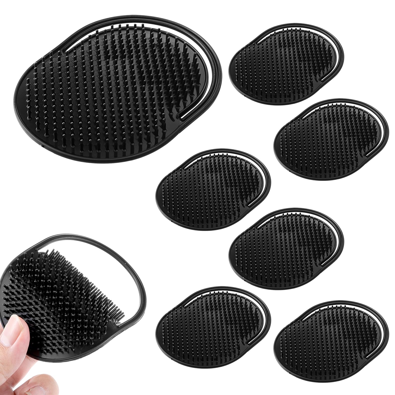 JIEYAO 8 Pcs Palm Combs for Men, Multiple Hand Combs, Portable Shampoo Comb Massager Hair Brush Comb Scalp Wave Brush Beard Grooming Palm Hair Brush for Home Office Travel Pets