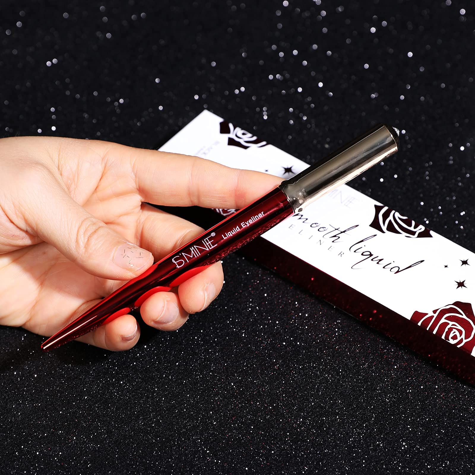 ISMINE Professional Matte Vegan smudge proof Eyeliner, Makeup liner Easy Liquid Pen No-Skip Eyeliner, Waterproof Formula, Long lasting Liquid Eyeliner Brown