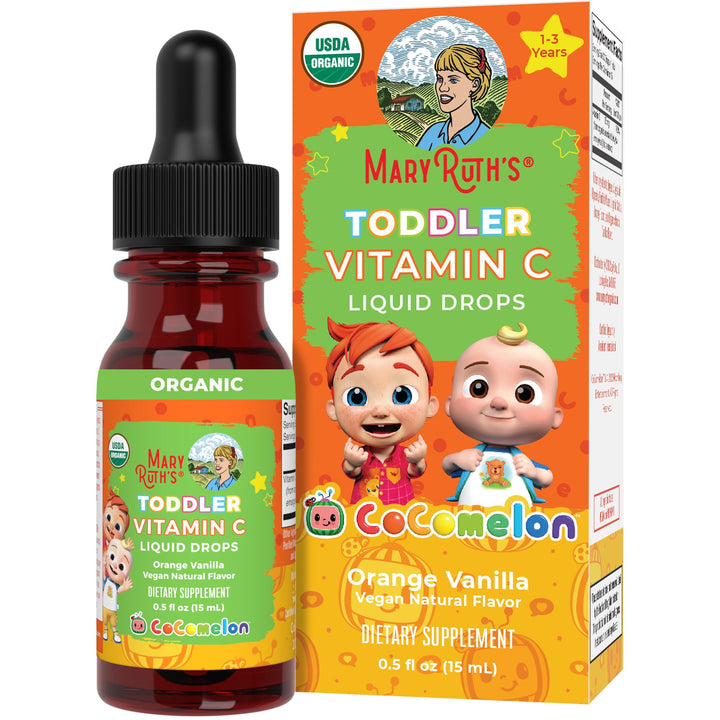 MaryRuth Organics | CoComelon Kids Vitamin C Liquid Drops for Ages 4-13 Years | USDA Organic | Immune Support & Overall Health | USDA Organic | Vegan | Non-GMO | Gluten Free | 15 Servings