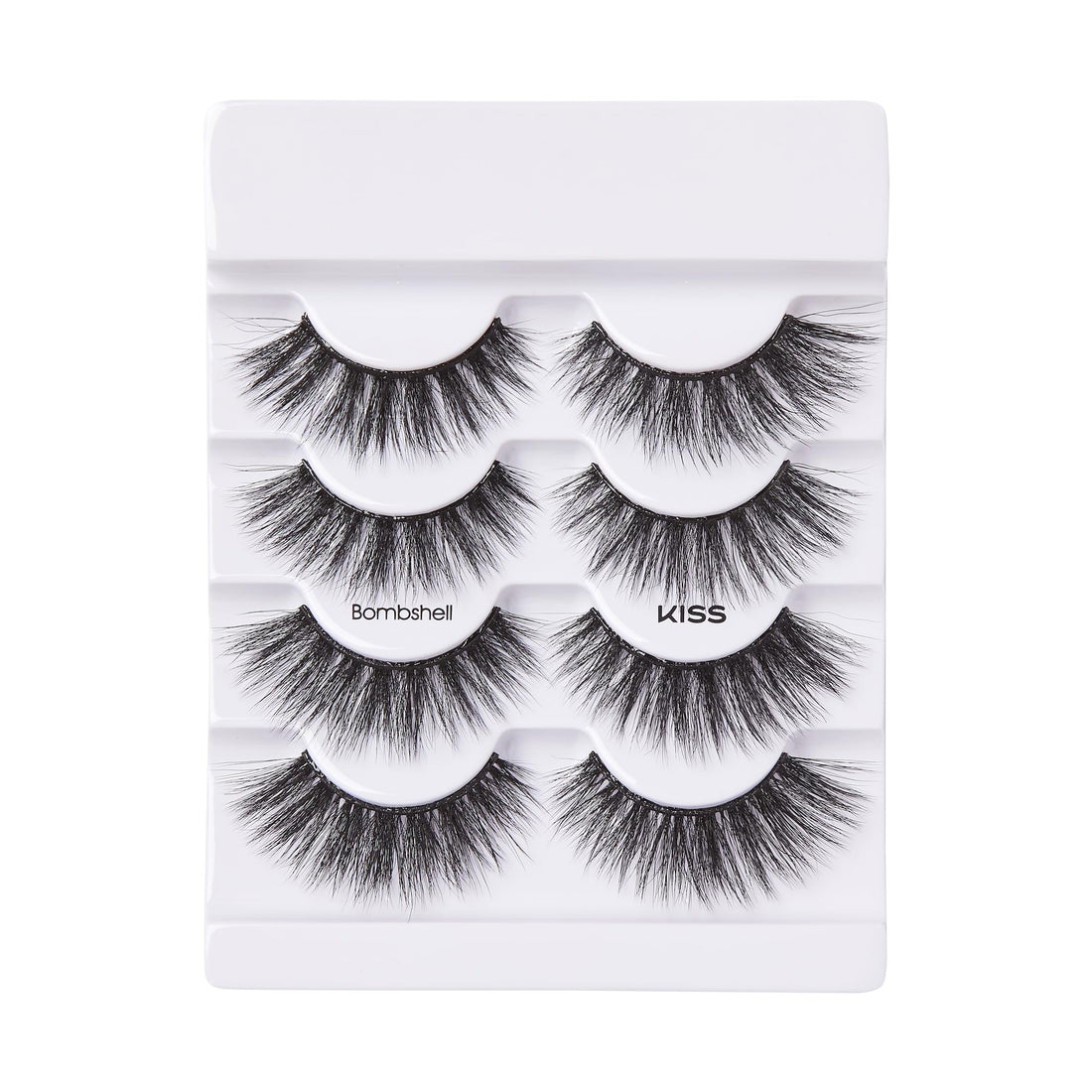 KISS Lash Couture Triple Push Up Collection Multipack, 3D Volume False Eyelashes with Triple Design Technology, Multi-Angles & Lengths, Contact Lens Friendly, Reusable, Style Bombshell, 4 Pairs