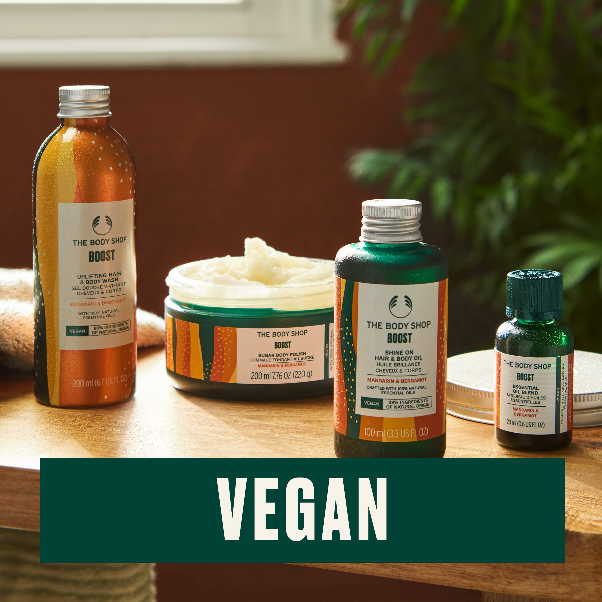 The Body Shop Boost Whipped Body Cream, Bergamot and Mandarin – Uplifting and Rejuvenating All-Over Moisturizer– Vegan – 6.91oz