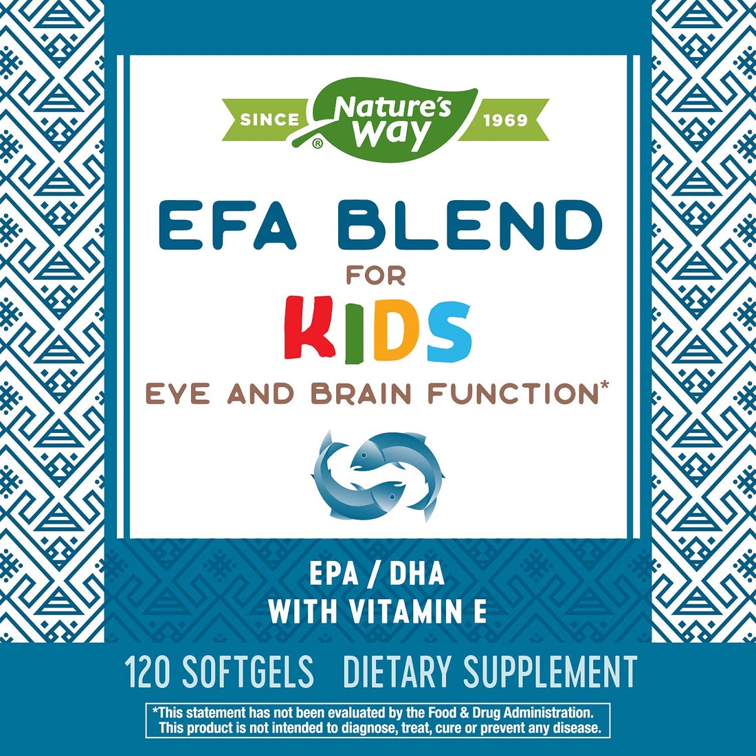 Nature's Way EFA Blend for Kids with vitamin E, Supports Eye and Brain Function*, 120 Softgels