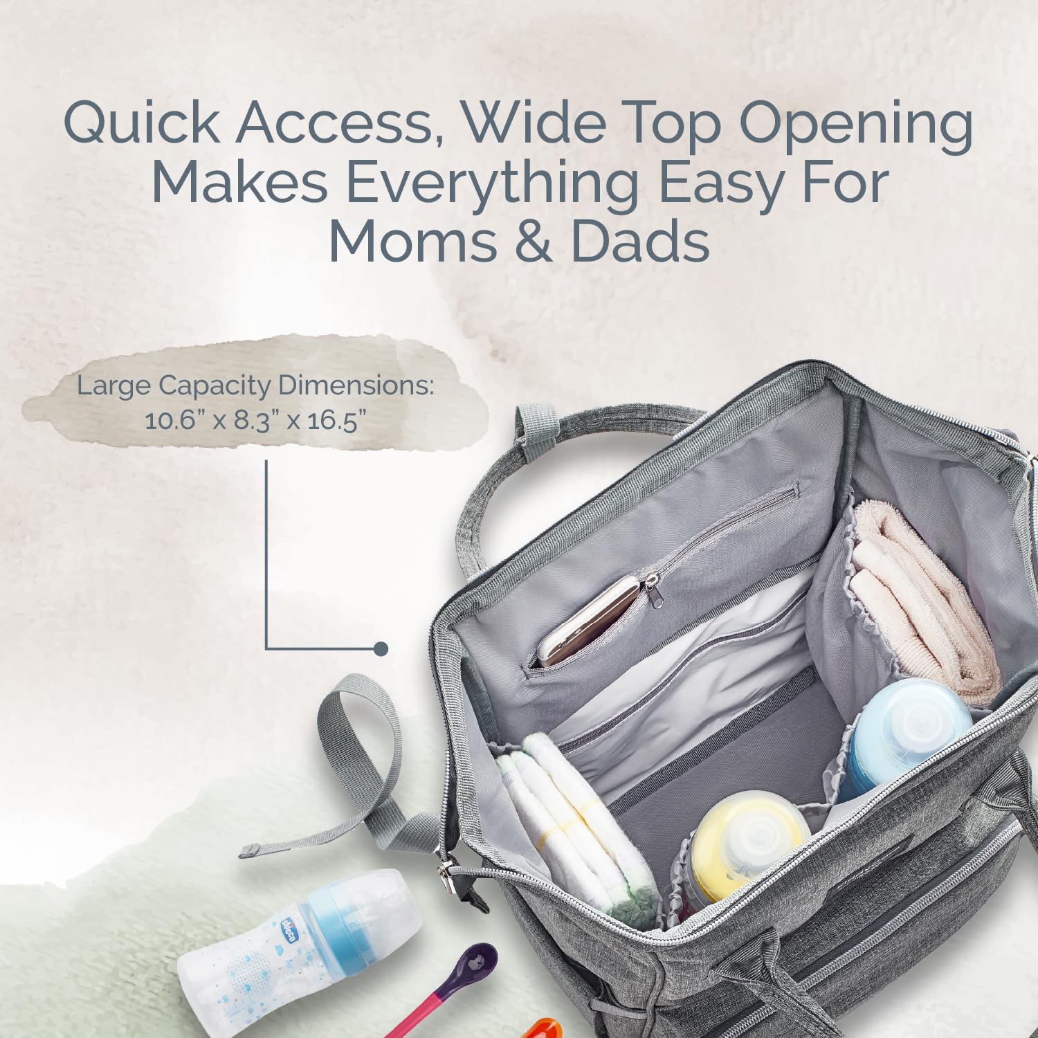 KiddyCare Diaper Bag Backpack | Baby Diaper Bags with Changing Station for Mom | Travel Backpack Waterproof Tote Bag with Various Uses for Maternity Baby Bags Big, Stylish, Unisex | Blue