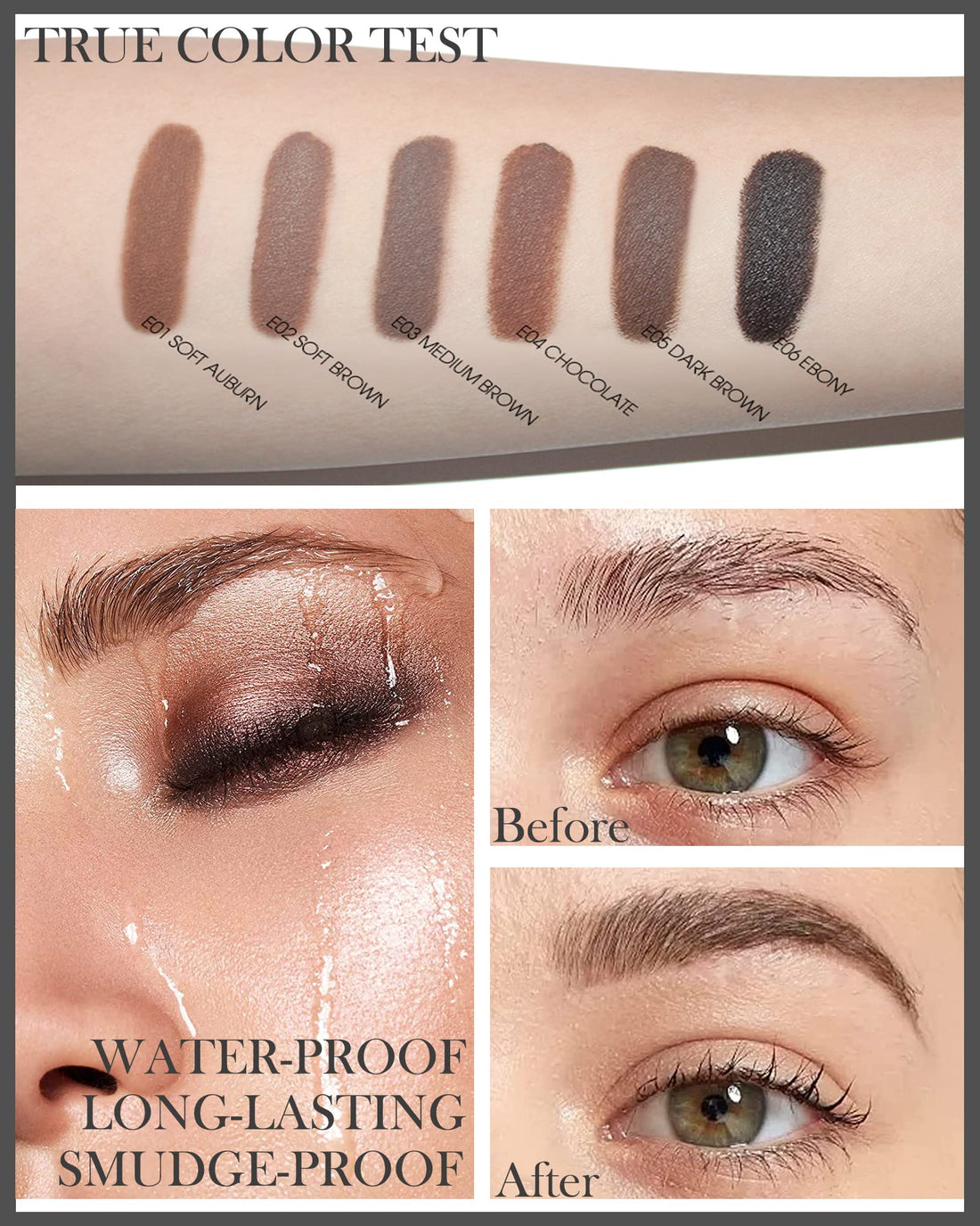 Eyebrow Pomade Waterproof, Tinted Brow Gel Cream with Brush, High-pigmented 24 Hour Wear, Smudge Proof &Sweat-proof, Super Creamy Eyebrow Pomade Filling & Shaping Brows for Women - Soft Brown