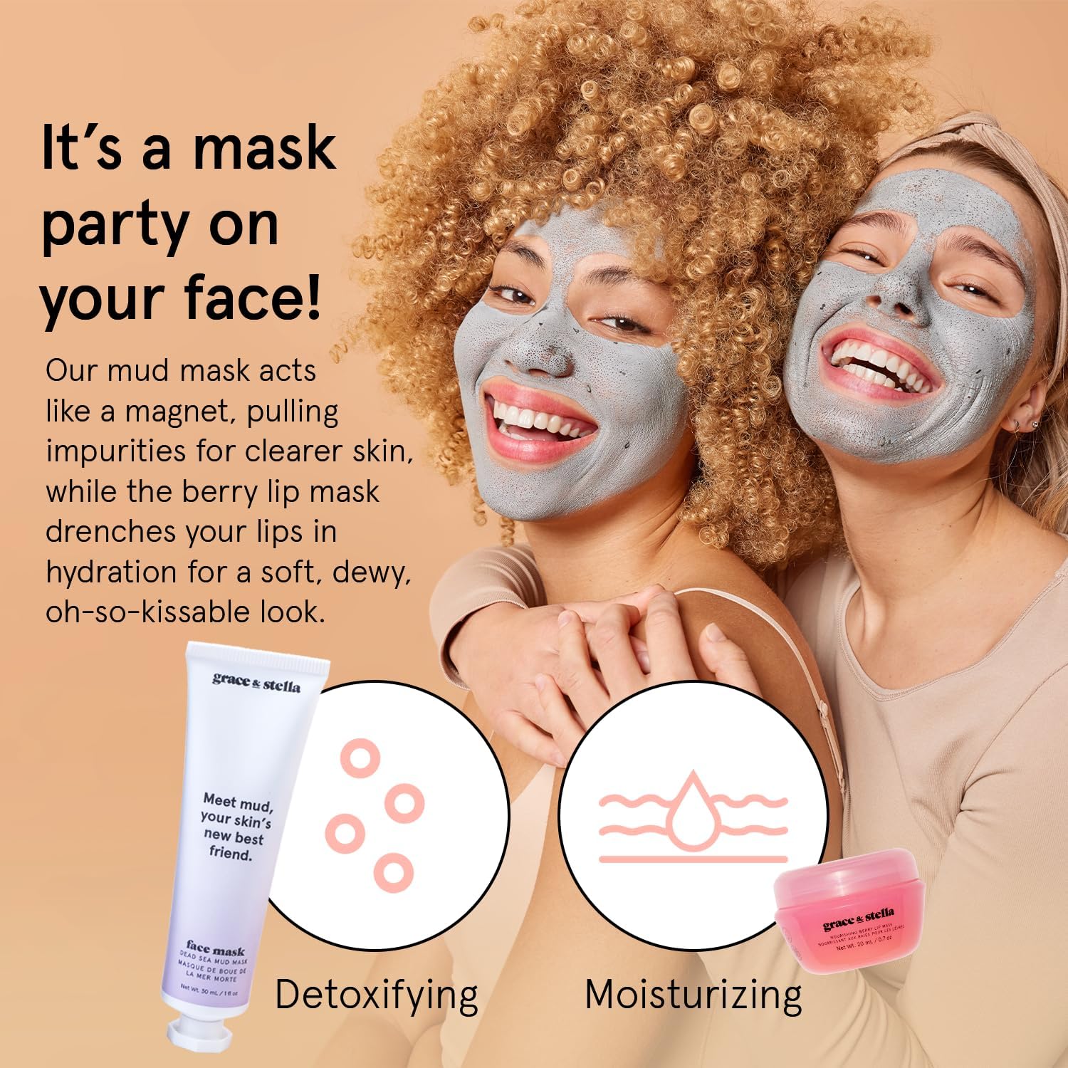 grace & stella Award Winning Mothers Day Gifts Bulk - Gifts for Women - Travel Size Toiletries with Eye Masks, Hyaluronic Acid Serum, Lip Balm & More - Anniversary, Bachelorette Party - Vegan Sef Care