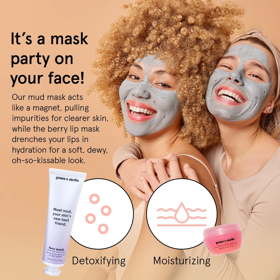 grace & stella Award Winning Mothers Day Gifts Bulk - Gifts for Women - Travel Size Toiletries with Eye Masks, Hyaluronic Acid Serum, Lip Balm & More - Anniversary, Bachelorette Party - Vegan Sef Care