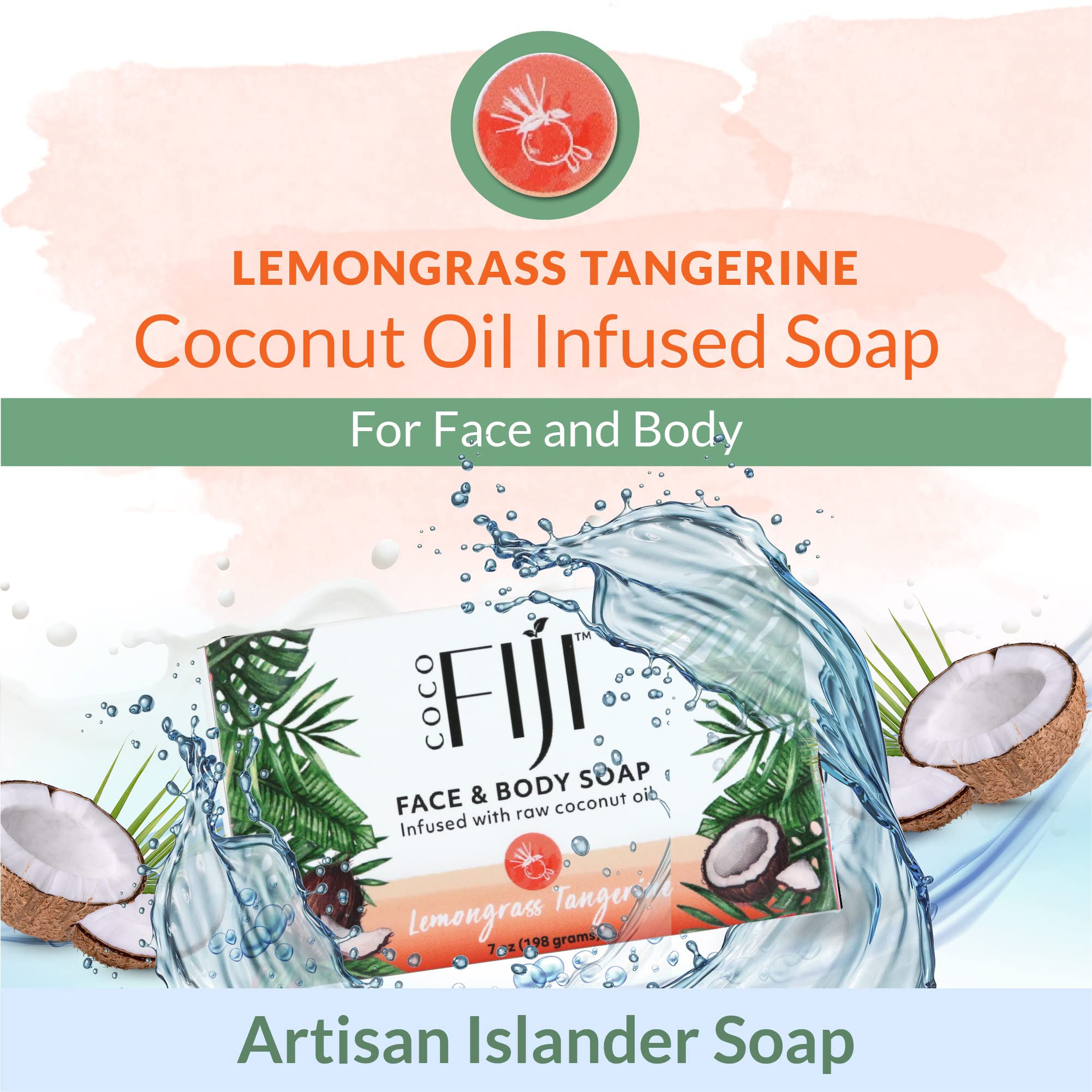 Organic Fiji Organic Lemongrass Tangerine Soap Bar 7 oz Bar(S) by Organic Fiji