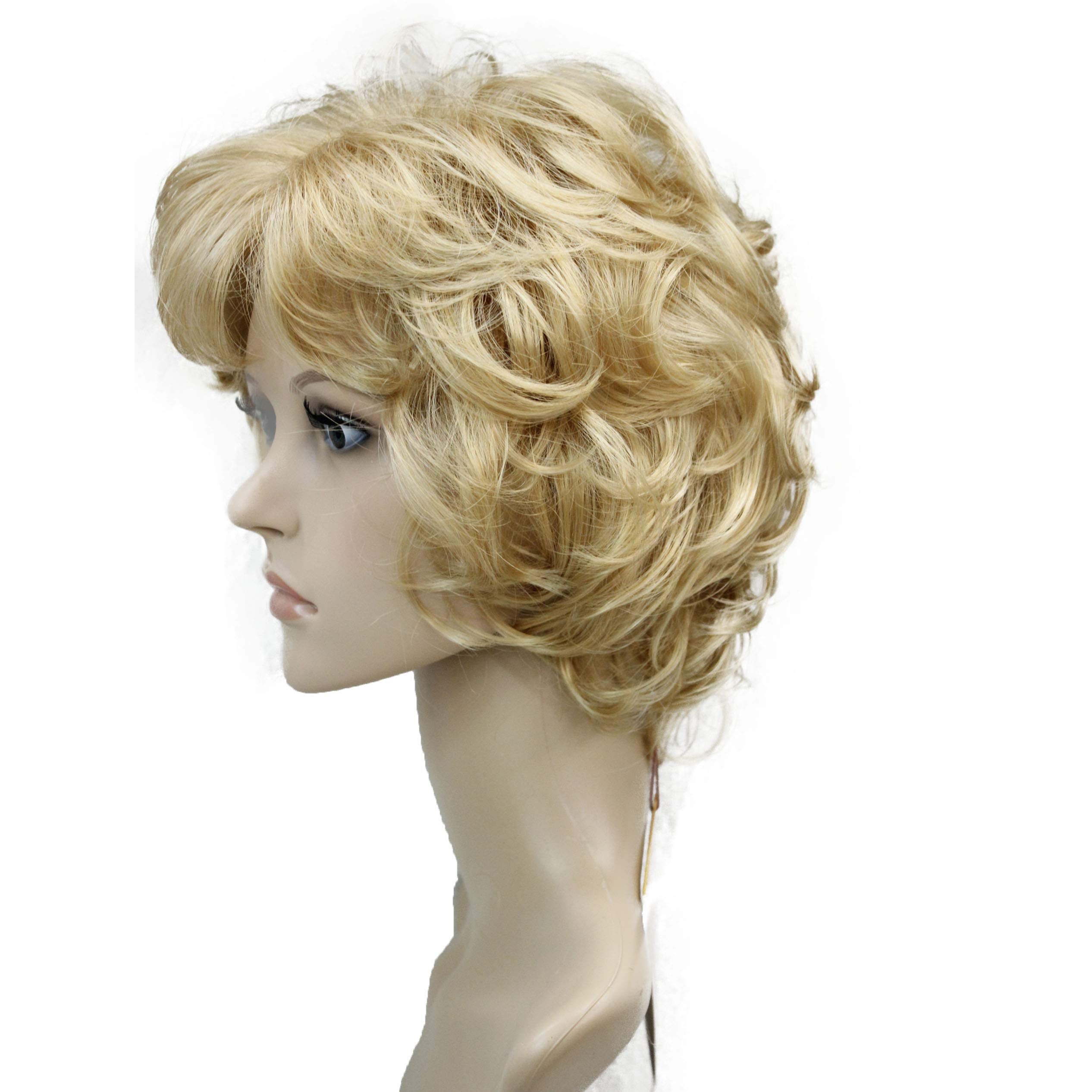 Wigingway #24B: Wiginway Ladies Wigs Short Wavy Bob Wigs For Women Synthetic Capless Full Wig 8 Colors