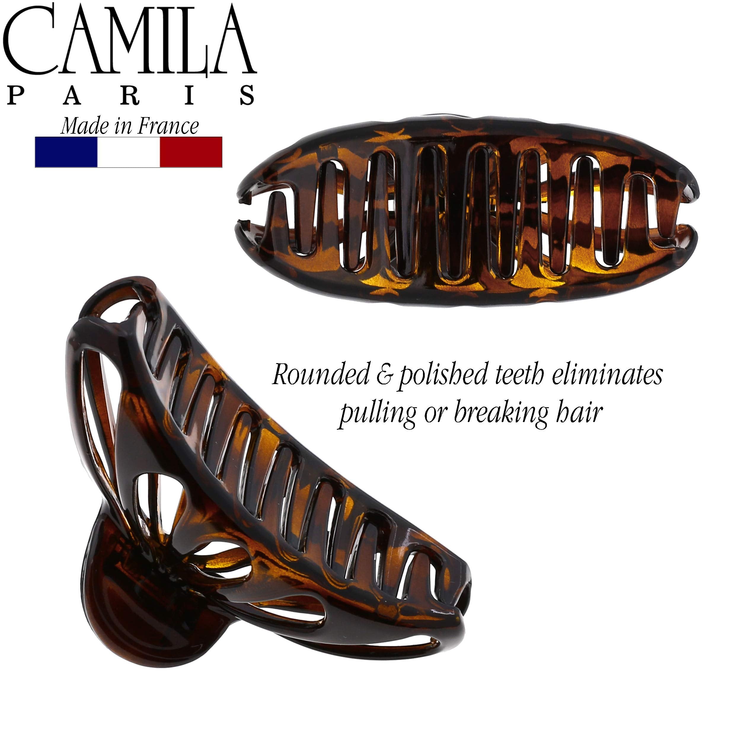 Camila Paris NV110 3 In. Spring Cover Hair Clips Tortoise Shell - Pack of 4