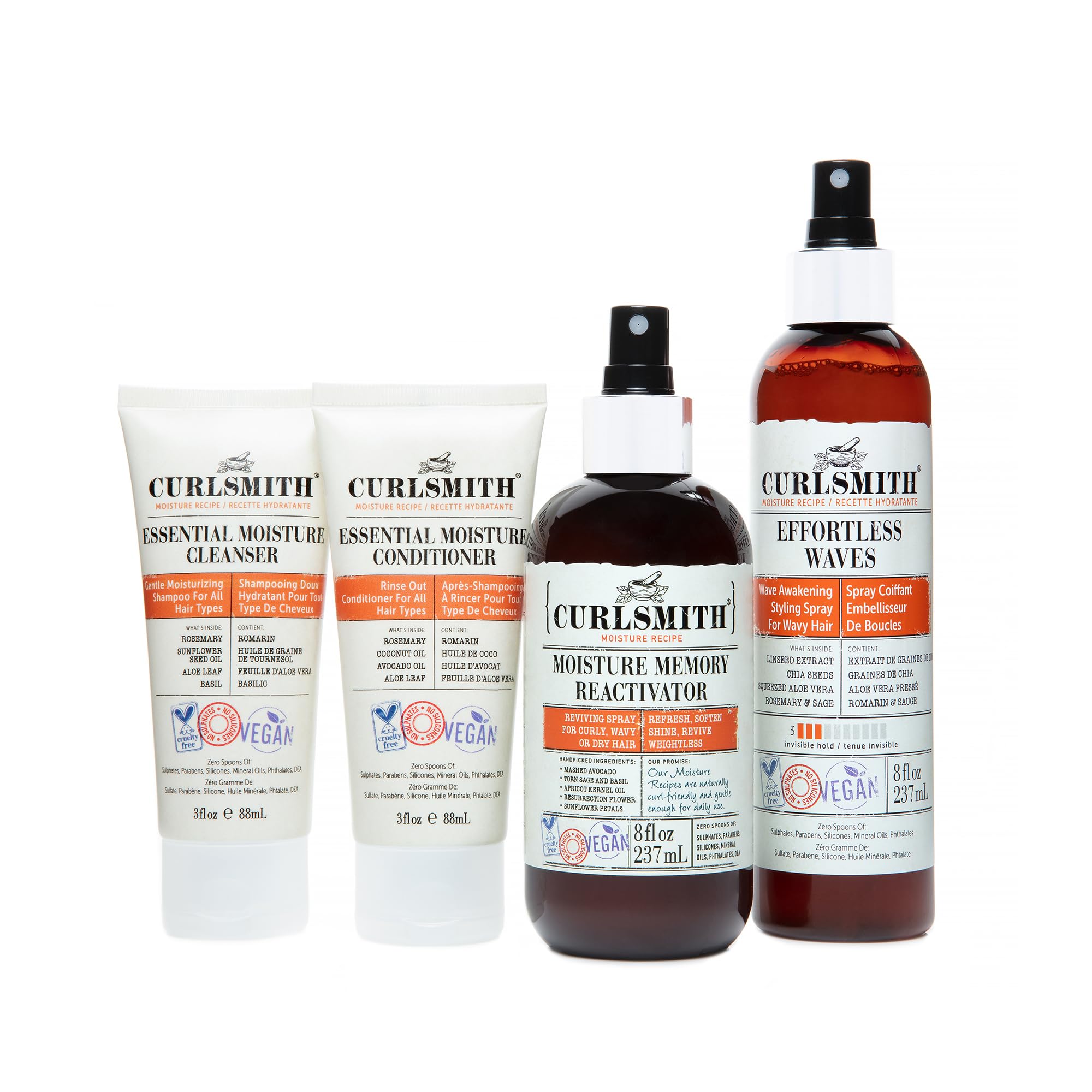 Curlsmith - Wavy Wash Day Discovery Kit | Complete Wash Day Kit, Perfect for People with Type 2 Curls | Cleanse, Control Frizz, Nourish & Hydrate Hair to Enhance Natural Waves