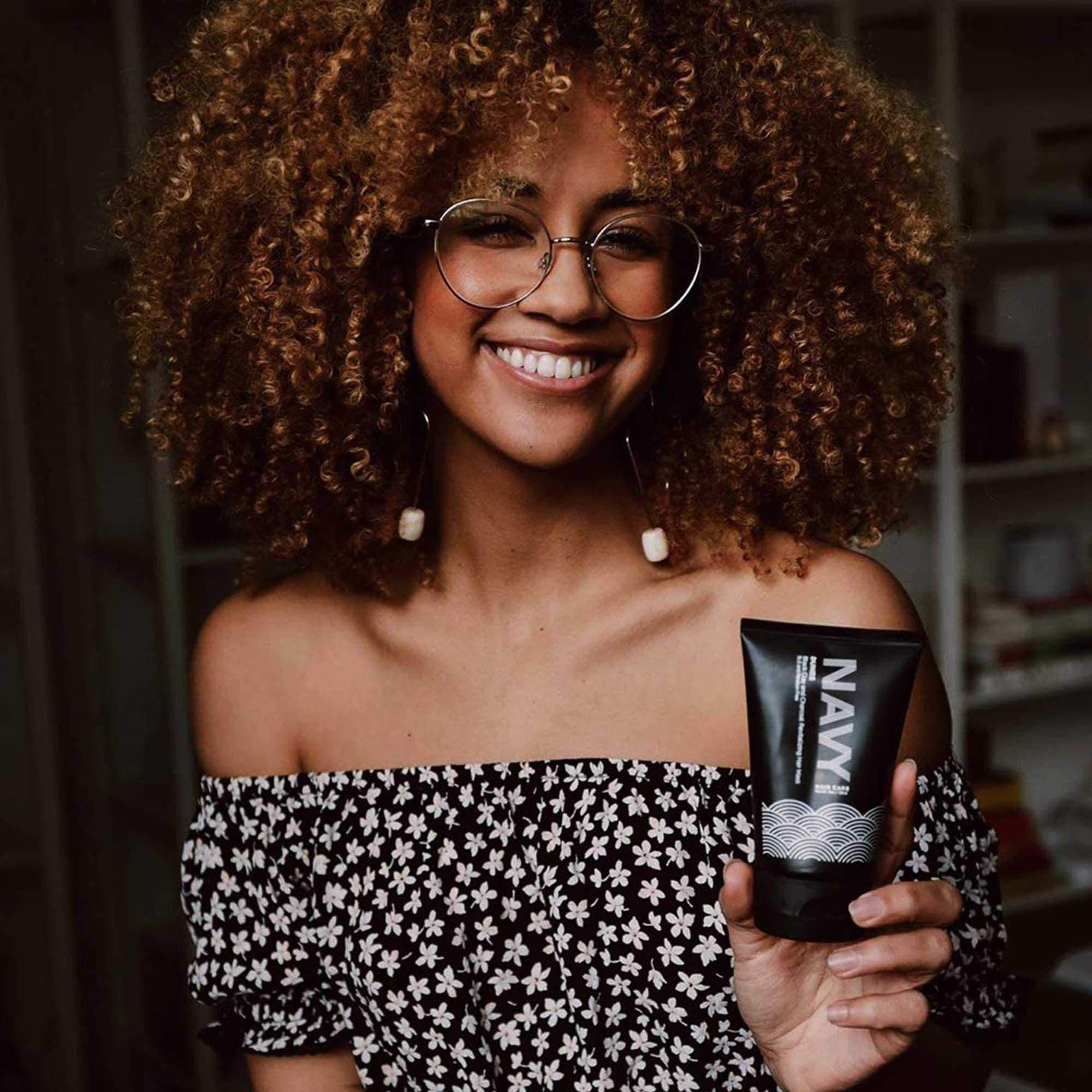 NAVY Dunes Black Clay and Charcoal Revitalizing Hair Mask for Dry Damaged Hair and Growth - Paraben-Free Detoxifying Clay Mask - 4 fl oz