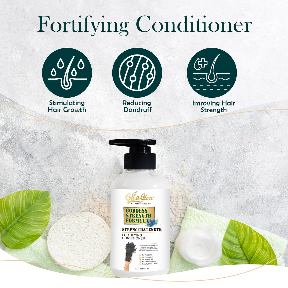 Natural Hair Growth Conditioner with Black Cumin Seeds: Strengthening & Moisturizing Hair Conditioner For Hair Loss, Damaged, Dry, Frizzy & Thinning Hair 10 Fl. Oz - Fragrance Free