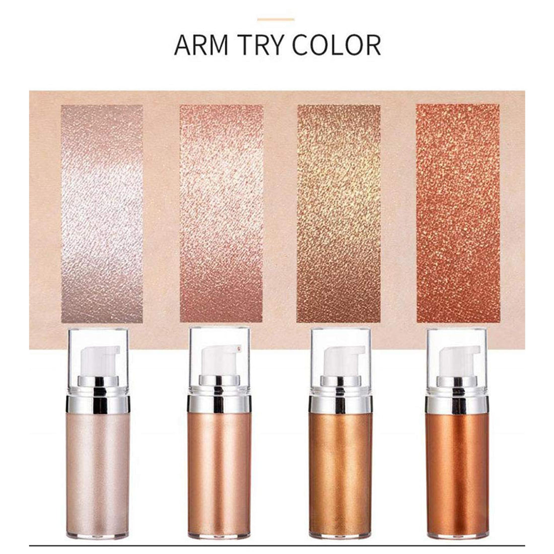 MIESCHER Body Face Luminizer Highlighter Cream Spray Liquid Bronzer Illuminator Glow Glistening Makeup Foundation Cheekbone & Blush Liquid Highlighter Smooth Shimmer Glow Makeup(#01 Pearl White)