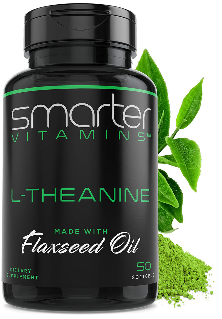 Smarter L-Theanine 250mg Supplement, in Non-GMO Flaxseed Oil, 50 Liquid Softgels