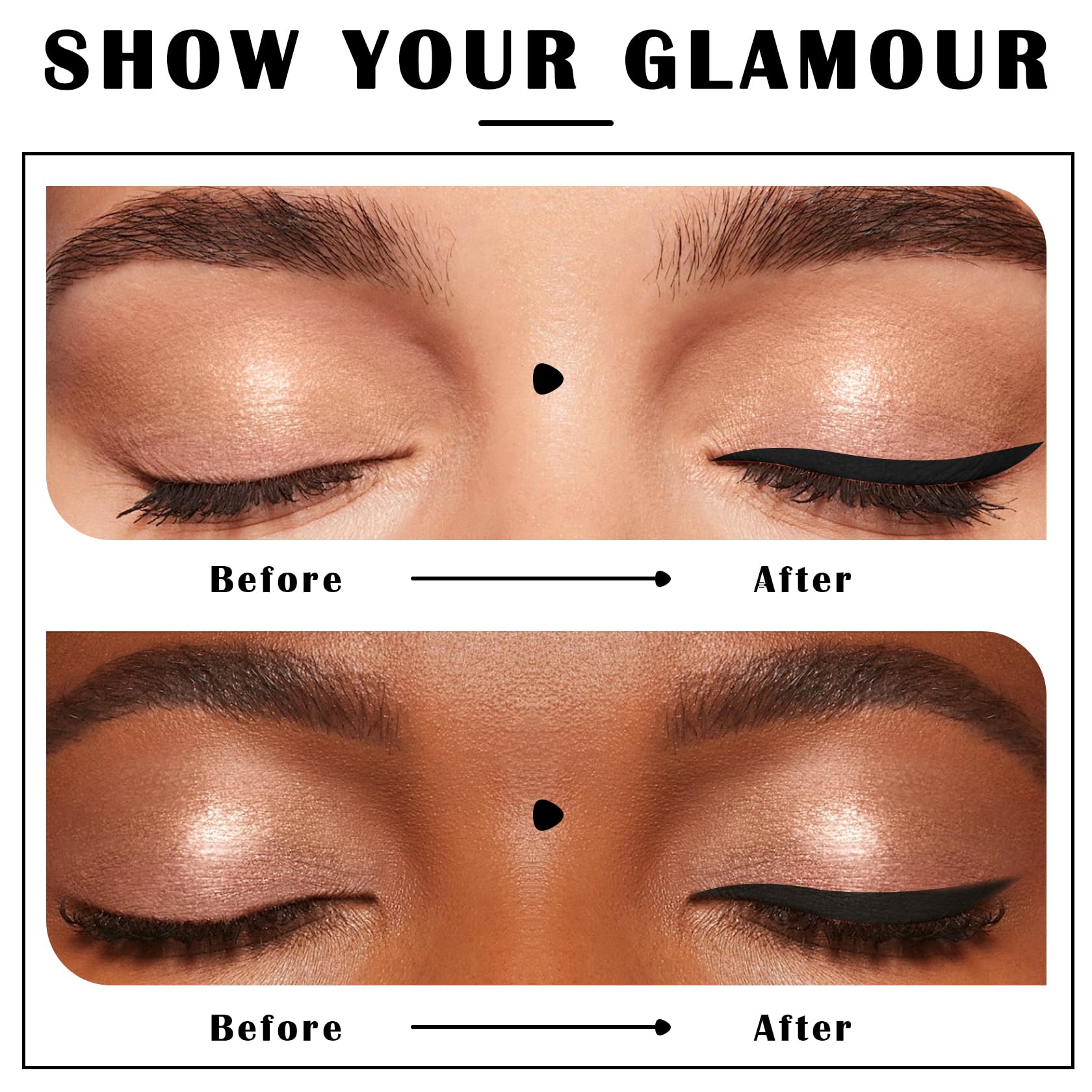 AIUEO 2PCS Black Eyeliner Waterproof Eyeliner Pencil Multifunctional Gel Eyeliner Pencils Lip Liner Long Lasting Eyeliner,lapiz de ojos a prueba de agua-01 Black