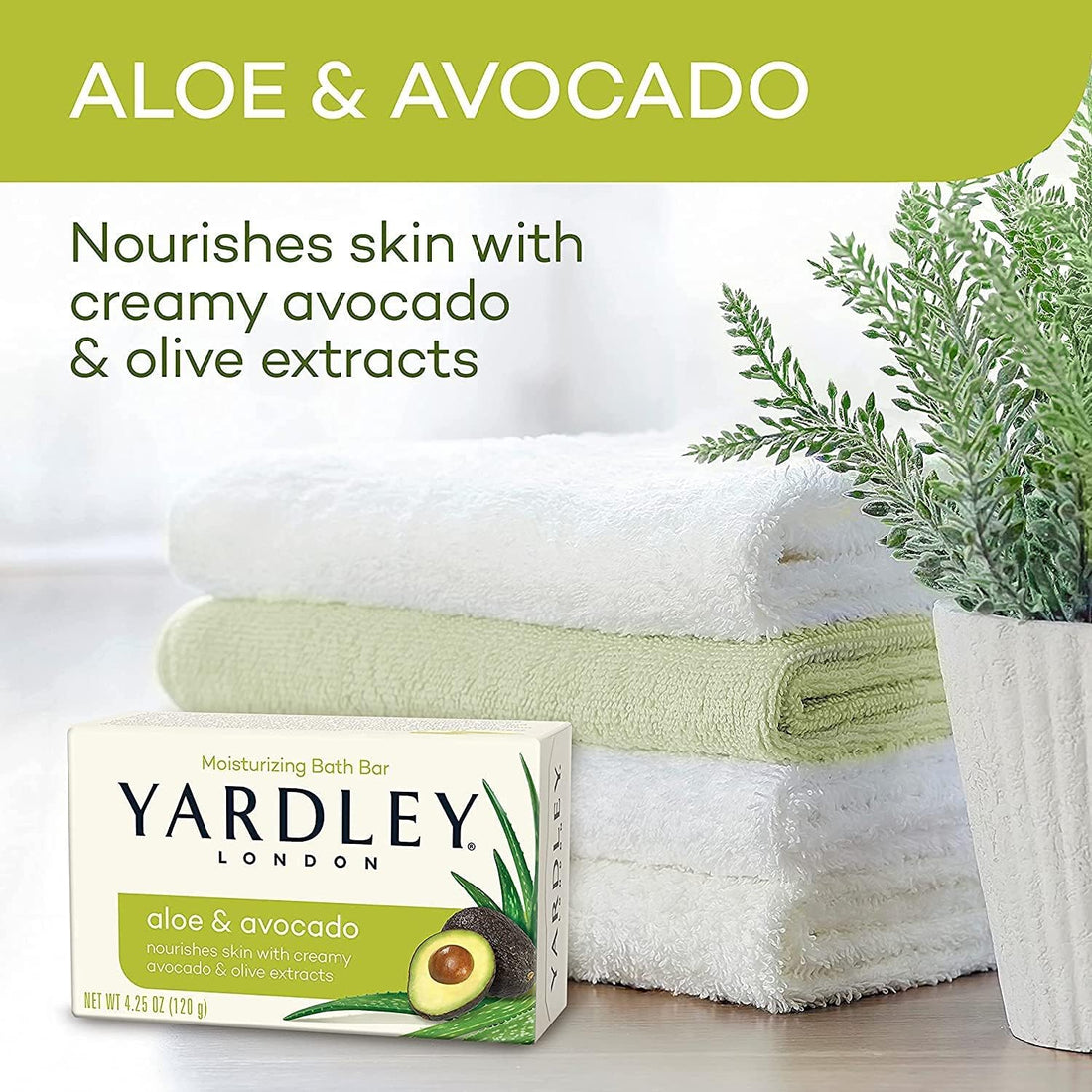 Yardley London Moisturizing Bar Fresh Aloe With Avocado Essence 4.25 oz by Yardley