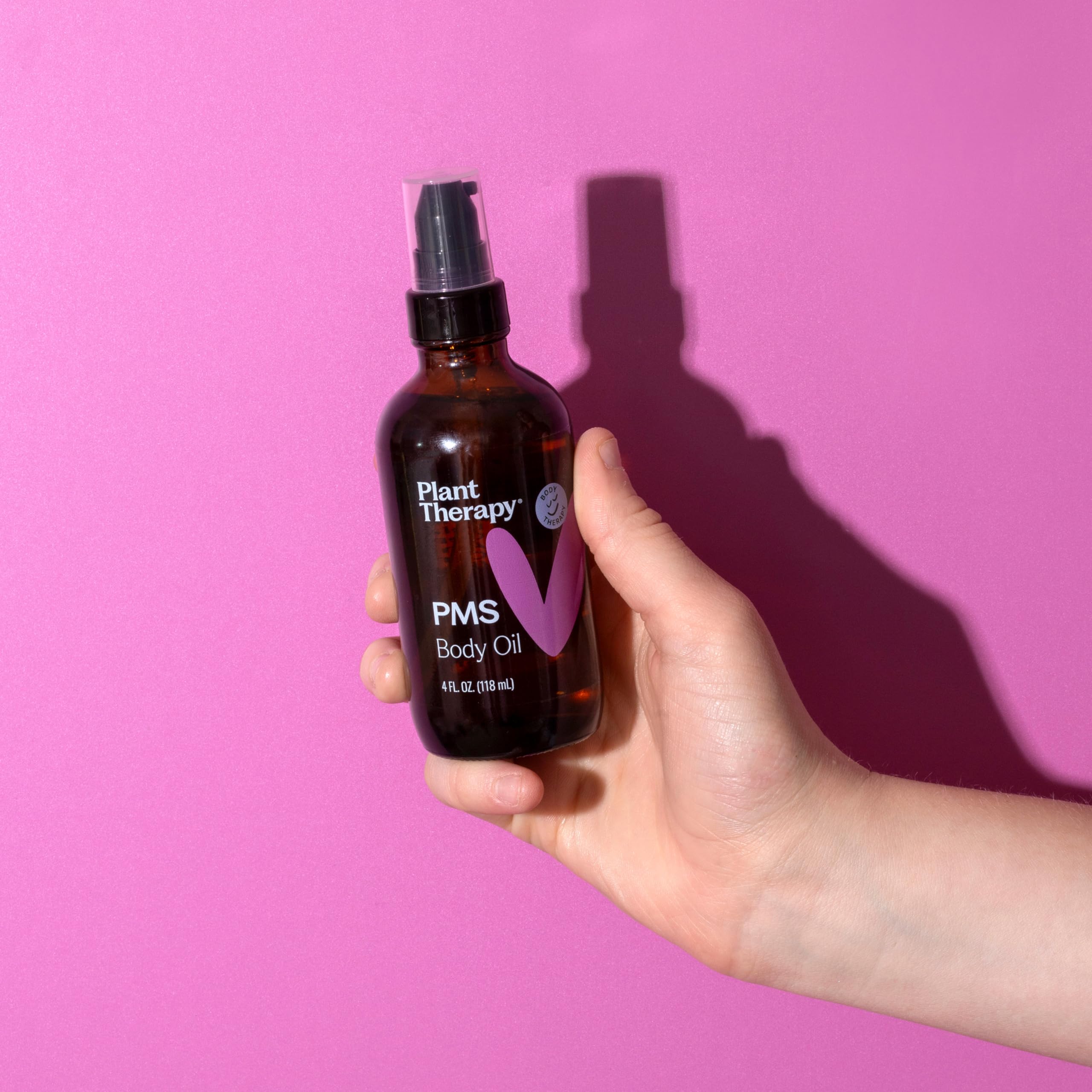 Plant Therapy PMS Body Oil 4 oz Helps Balance & Calm Emotions, Soothes Cramps & Stomach Discomfort, Relaxes Tight & Tired Muscles