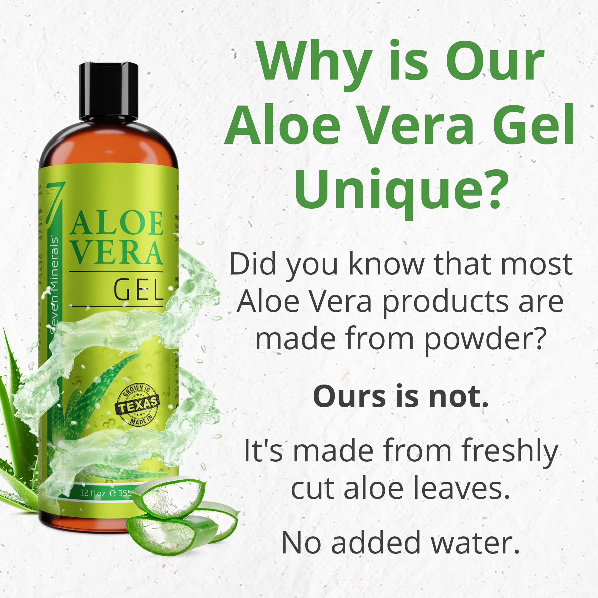 Seven+Minerals Aloe Vera Gel, 355 g