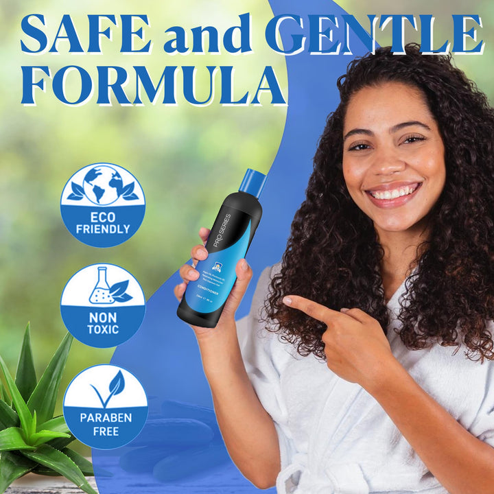 Pro Series Conditioner for Shiny, Smooth, Strong, Frizz-free & Bouncy Healthy Hair - Daily Use Hair Care Color Treatment w/Argan Oil, Aloe Vera & Cucumber for Lace Wig, Toupee & Hairpieces, 8oz