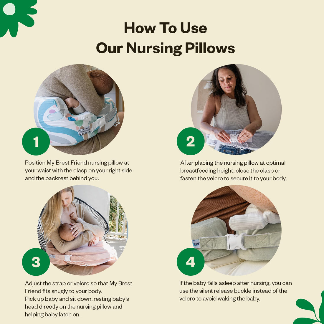 My Brest Friend Original Nursing Pillow Enhanced Ergonomics Essential Breastfeeding Pillow Support For Mom & Baby W/ Convenient Side Pocket, Double Straps & Slipcover, Navy Bluebells