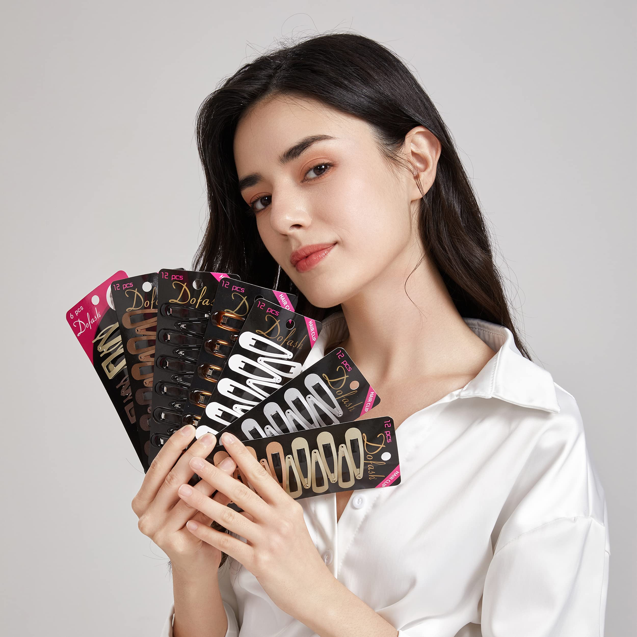 Dofash Snap Hair Clips Metal Grips 5cm/2in Basic Hair Accessories 12pcs (Blonde)