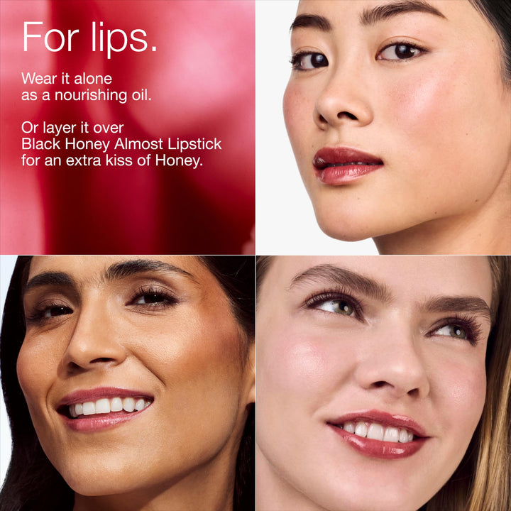 Clinique Pop Lip + Cheek Tinted Oil | Conditions Lips + Gives Cheeks a Natural, Dewy Flush, Black Honey