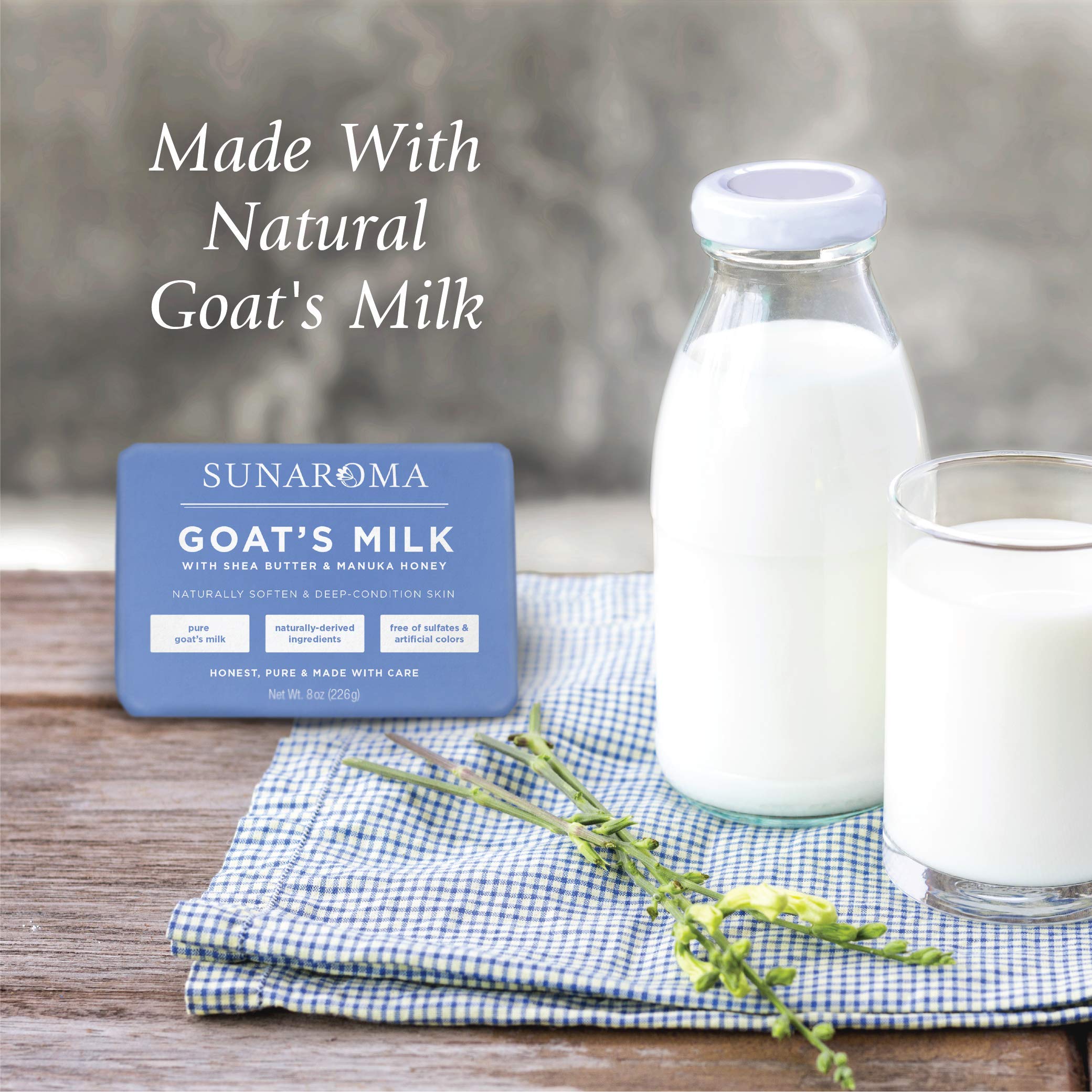 Sunaroma Goat's Milk W/Shea Butter & Manuka Honey Soap (8 Ounce)