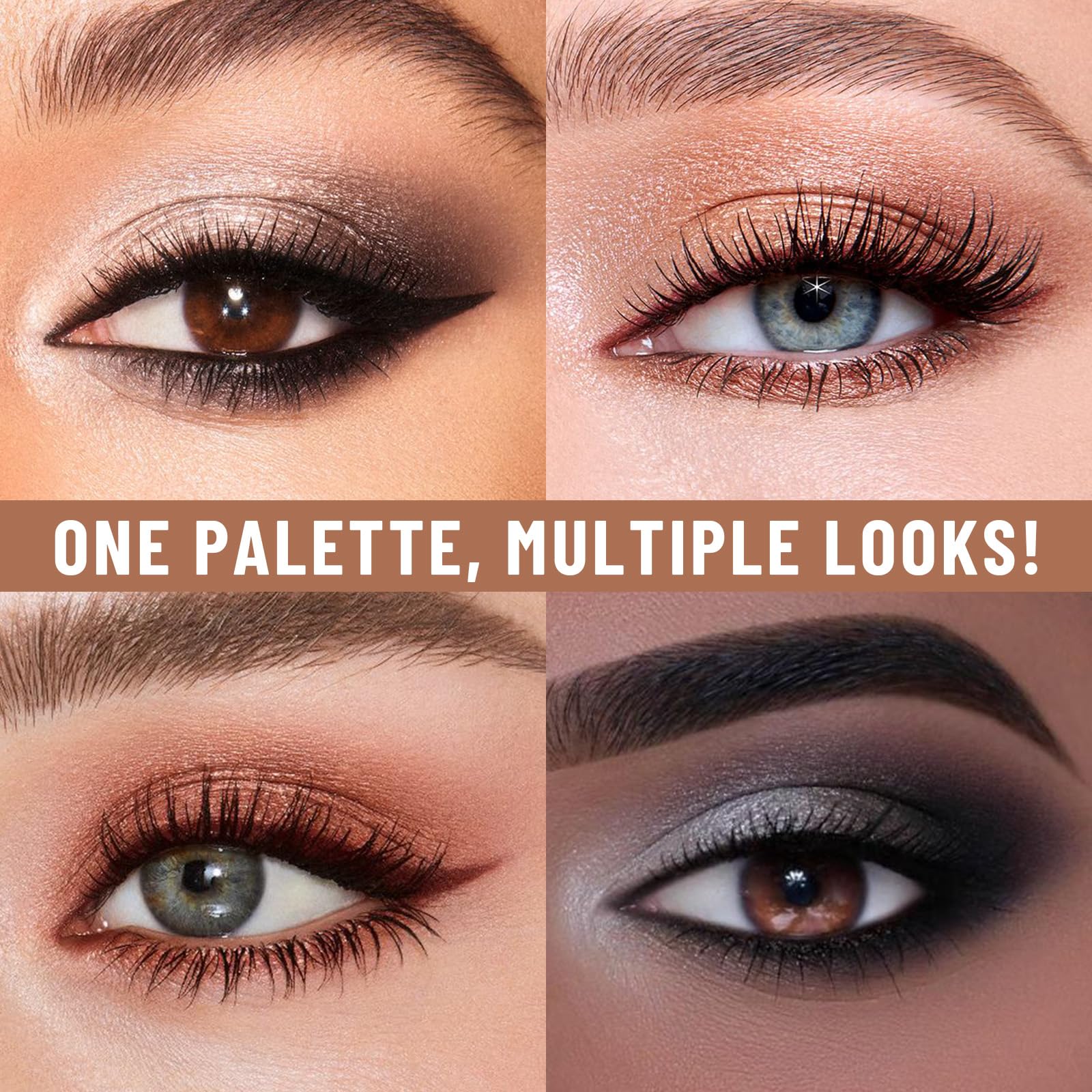 UCANBE 12 Color Eyeshadow Makeup Palette, Naked Nude Eye Shadow, Neutral Matte Shimmer Make Up Pallet with Double-ended Brush Set Kit, Highly Pigmented Long Lasting Waterproof