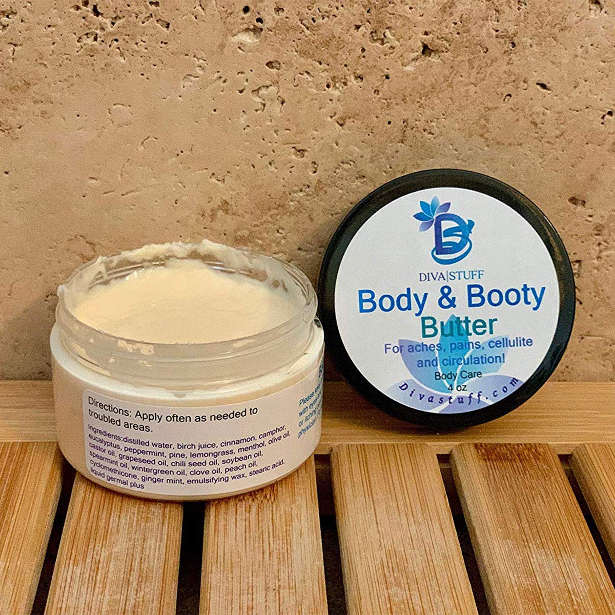 Body and Booty Butter for Aches, Pains, Cellulite and Circulation, All Natural, Made in The U.S.A.