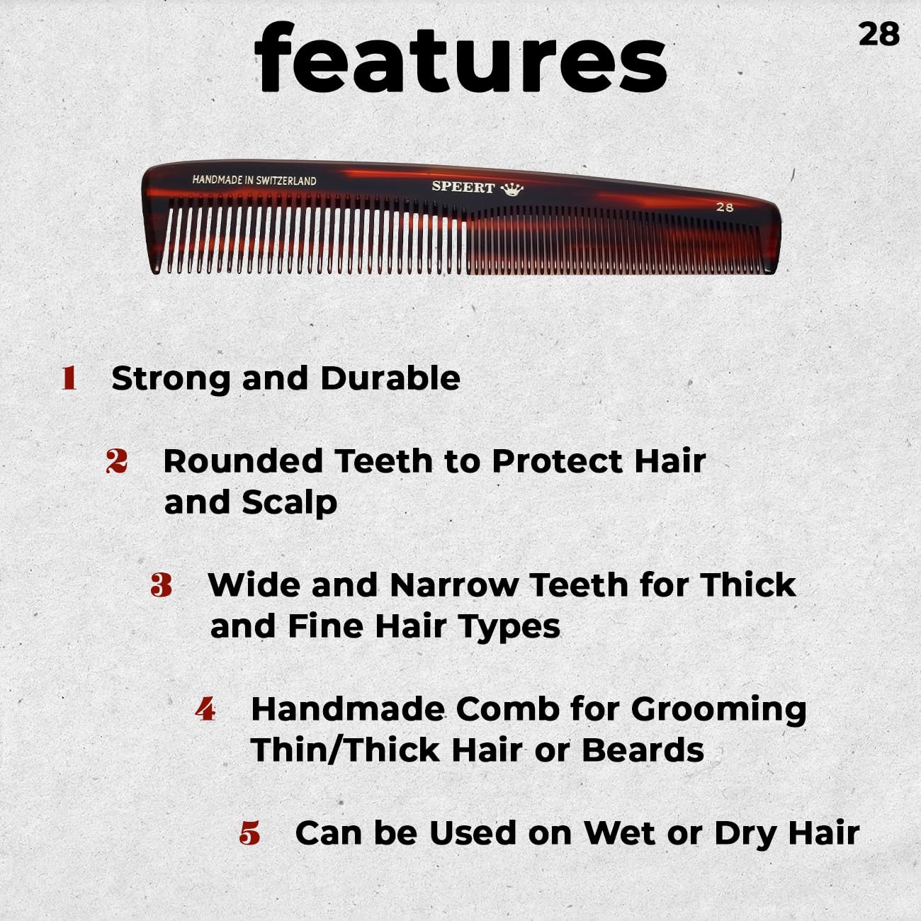 Hand-made tortoise comb #28