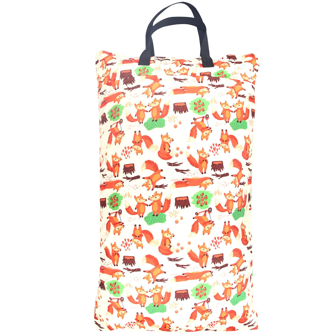 wegreeco Reusable Hanging Wet Dry Cloth Diaper Bag (Orange, Fox)