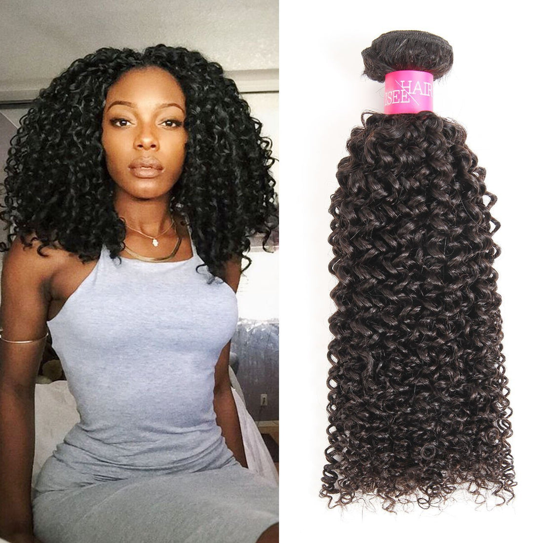 10 &10 &10 : ISEE Hair Virgin Malaysian Deep Curly Jerry Curly Human Hair 3 Bundles,100% Unprocessed Human Curly Hair Extensions Natural Black Can Be Dyed 10inches
