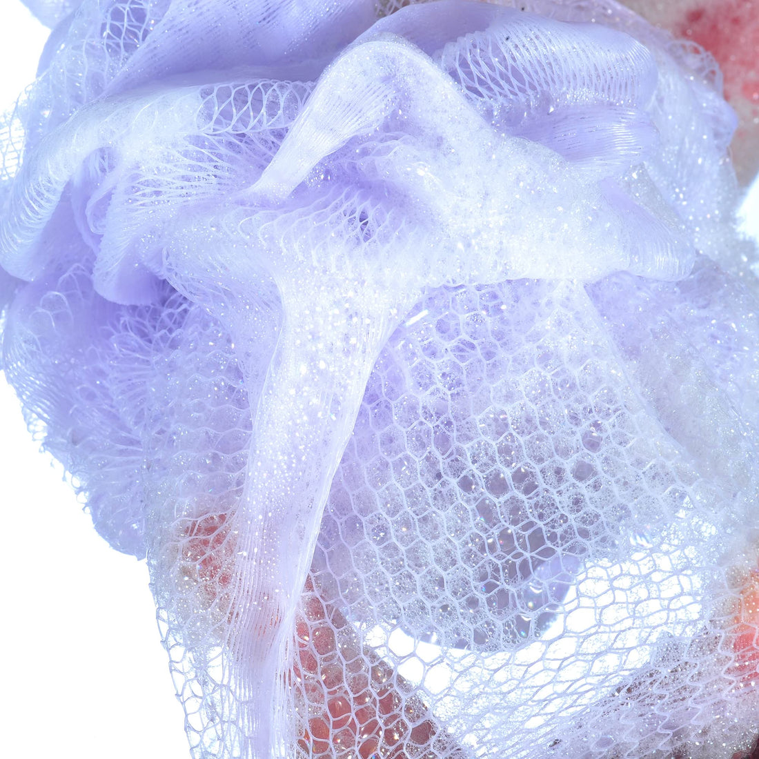 iboodi 60g/pcs Mesh Bath Pouf Shower Loofahs Shower Puff Pack of 4 (Purple)