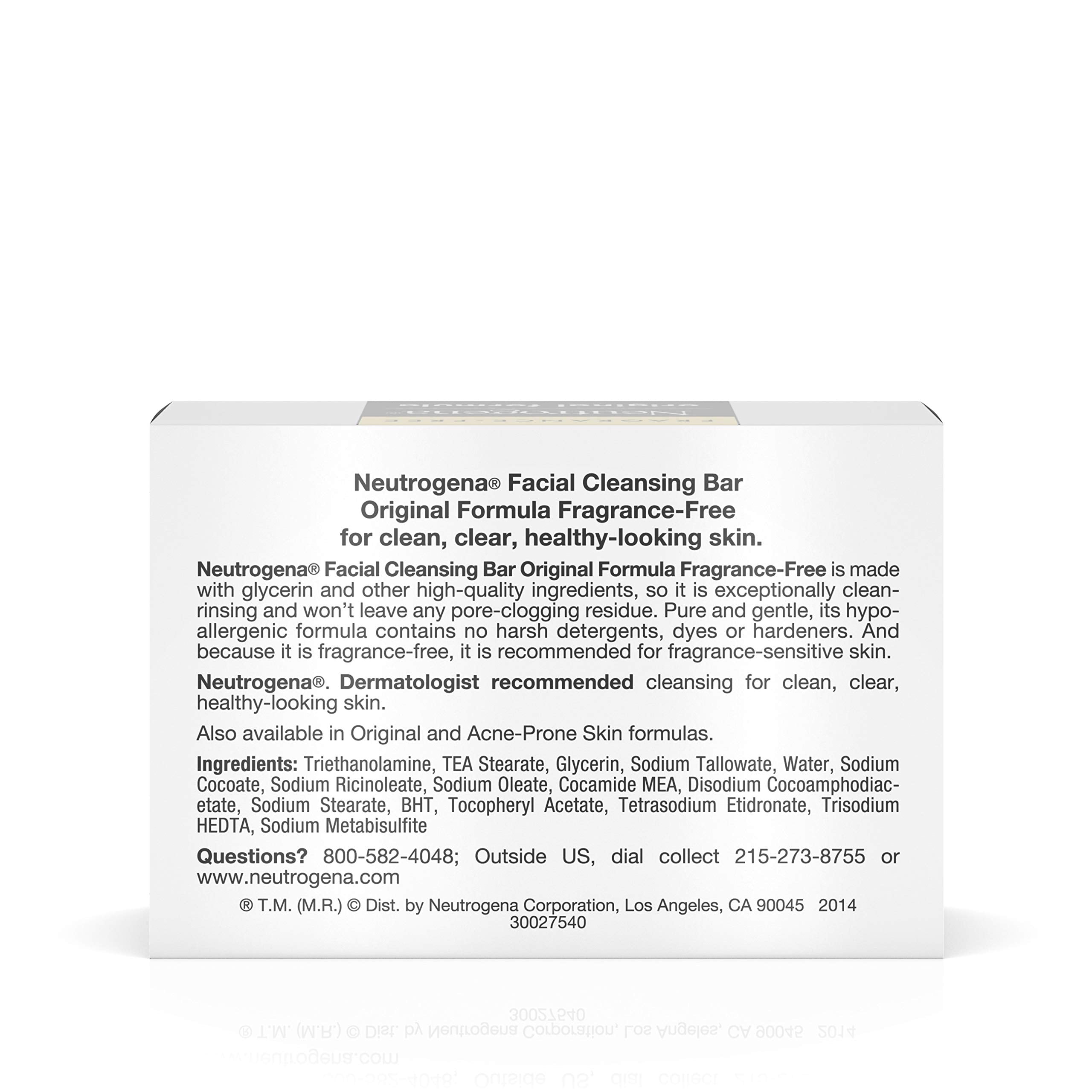 Neutrogena Transparent Facial Bar, Original Formula, Fragrance Free, 3.5 Ounce