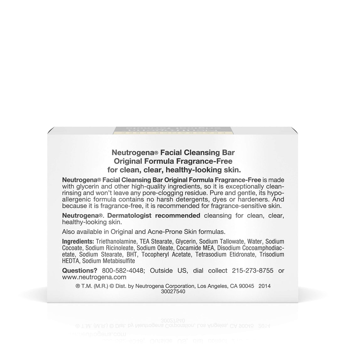 Neutrogena Transparent Facial Bar, Original Formula, Fragrance Free, 3.5 Ounce