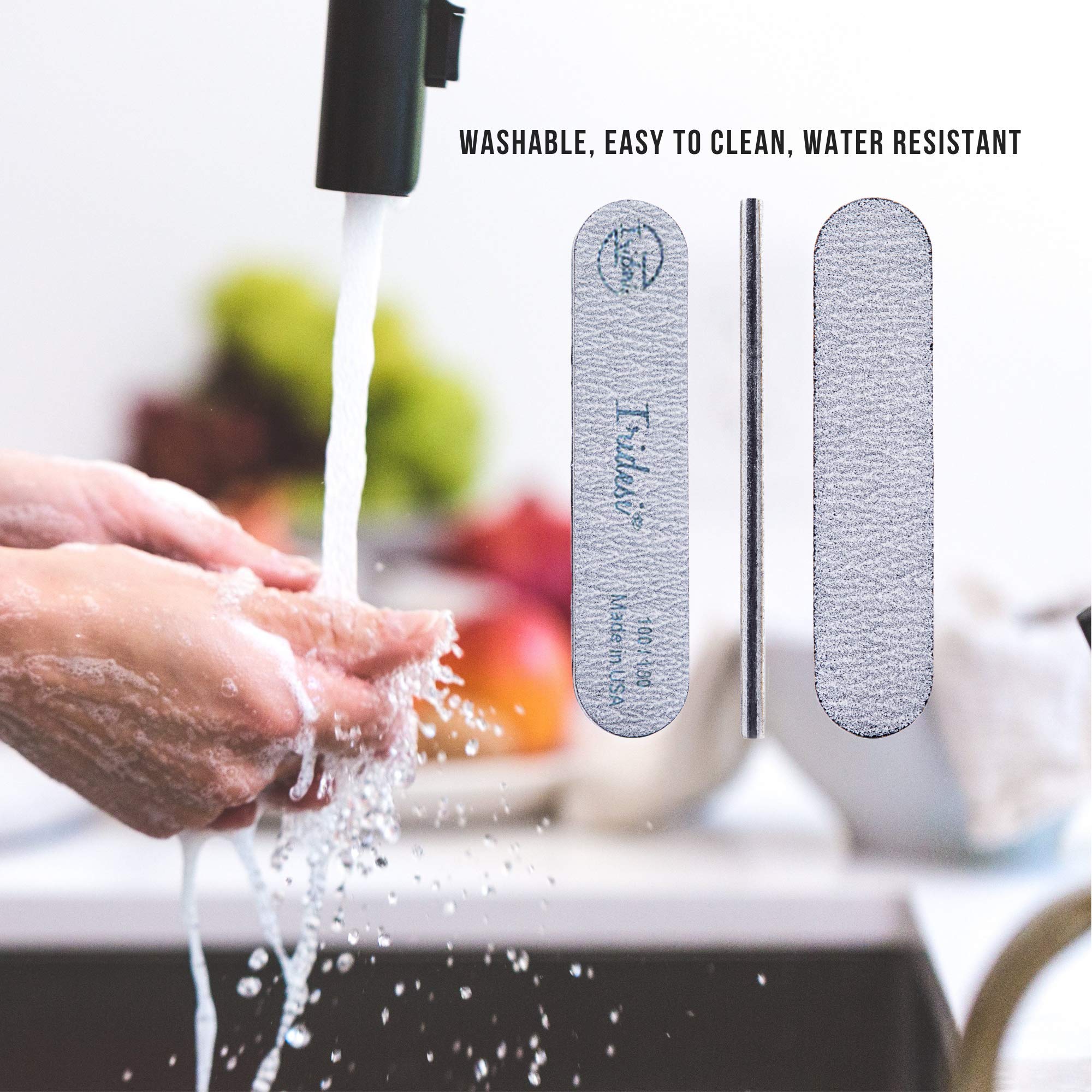 Mini Gray Nail File, 100/180 Zebra Salon Board, 3.5 Inches Long By .75 Inches Wide, Professional Quality (50 Pack)