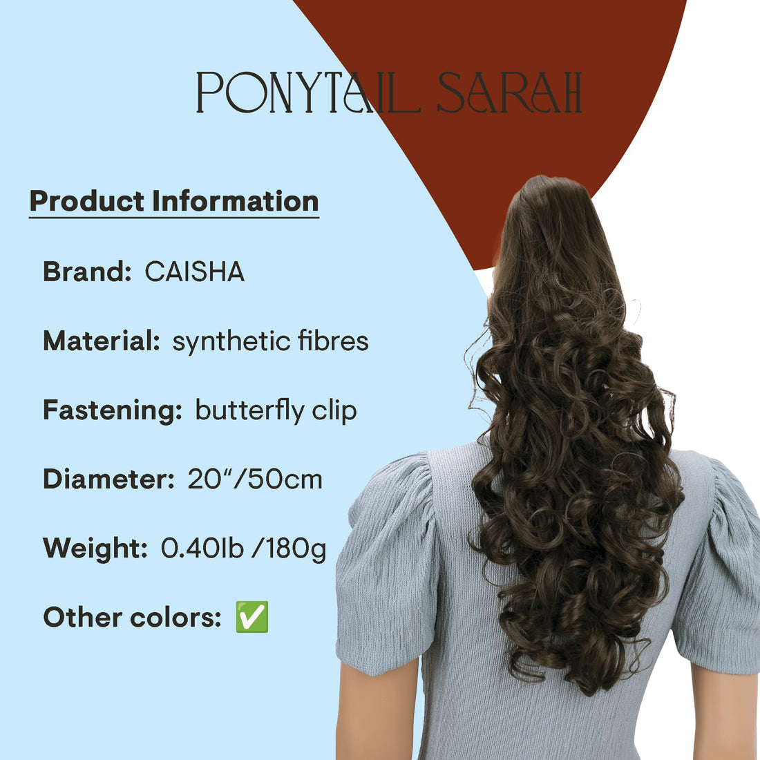 brunette #8 H65 : PRETTYSHOP 22 & 140g Hair Piece Pony Tail Extension Long & Voluminous Curled Wavy Heat-Resisting Div. Colours (brunette 8 H65)