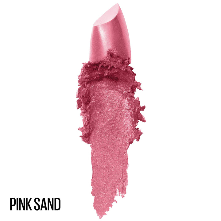 Maybelline Color Sensational Lipstick, Lip Makeup, Cream Finish, Hydrating Lipstick, Nude, Pink, Red, Plum Lip Color, Pink Sand, 0.15 oz; (Packaging May Vary) (Pack of 2)