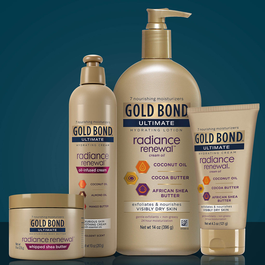 Gold Bond Ultimate Radiance Renewal Whipped Shea Butter, Moisturizing Body Butter, 8 oz