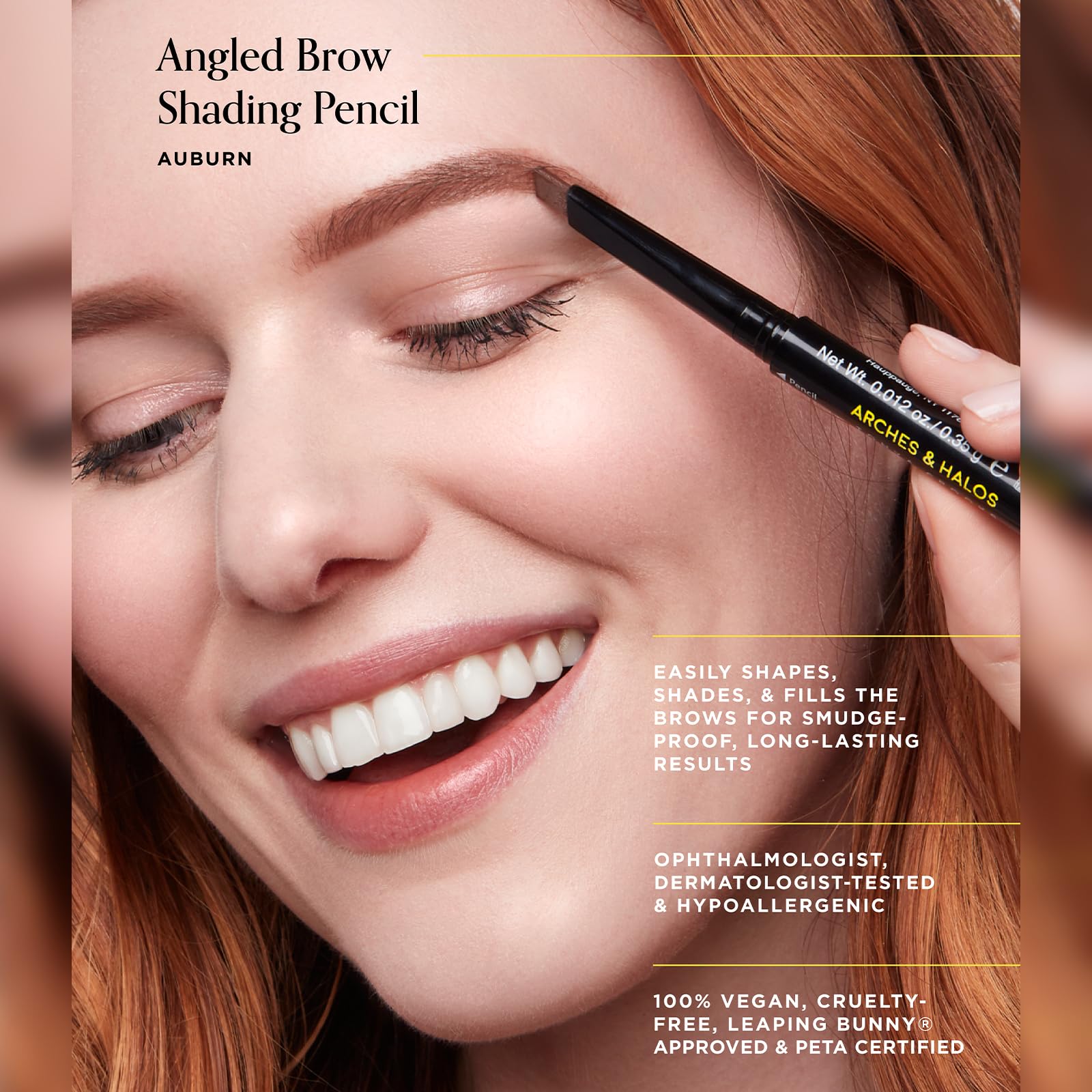 Arches & Halos Angled Brow Shading Pencil in Auburn, 0.04 oz