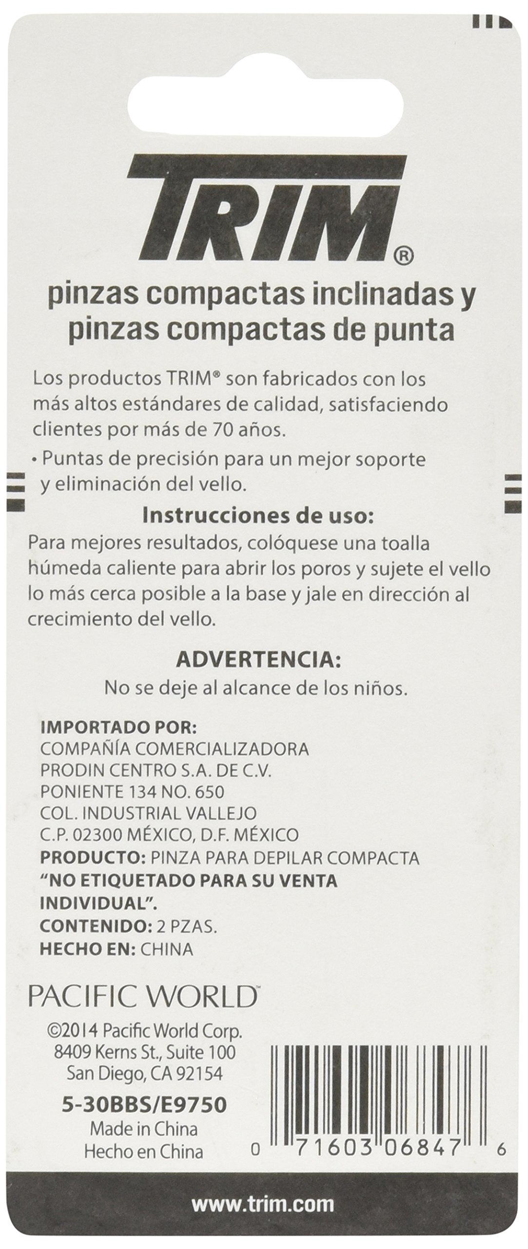 Trim Beautycare Mini Slant/Point 06847 Tweezers, 3 Piece Set