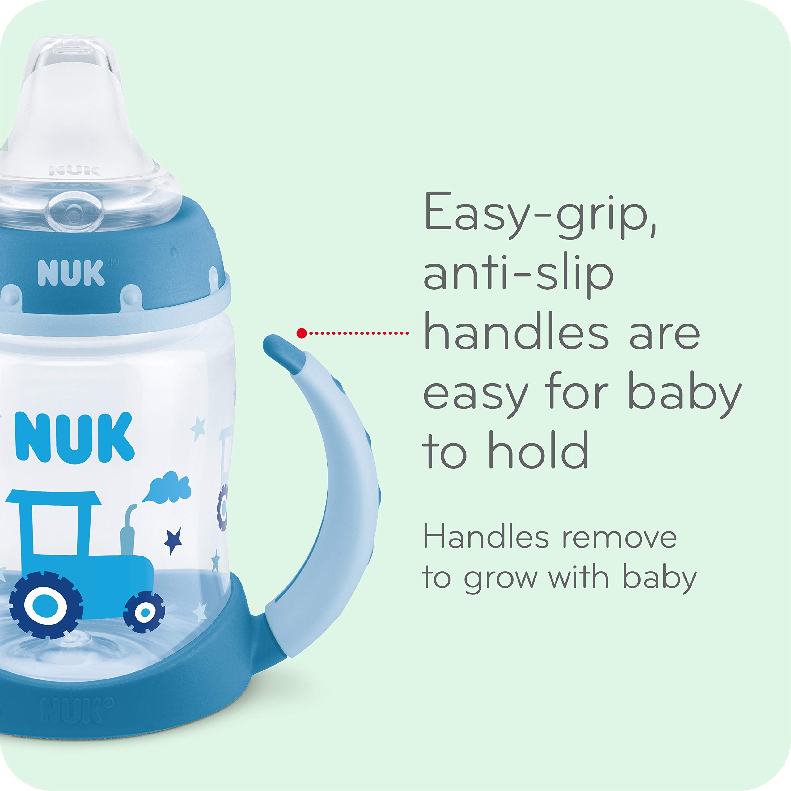 NUK Learner Cup, 5 Oz, 2-Pack, Clouds & Stars – BPA Free, Spill Proof Sippy Cup