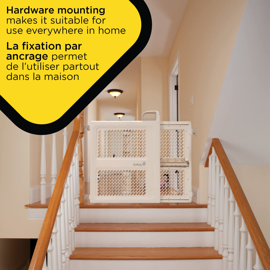 Safety 1st Baby Gates for Doorways, Pressure Mount Lift, Lock and Swing, Dog Gates, Hardware Gate for Stairs, Fits 28-42 Wide