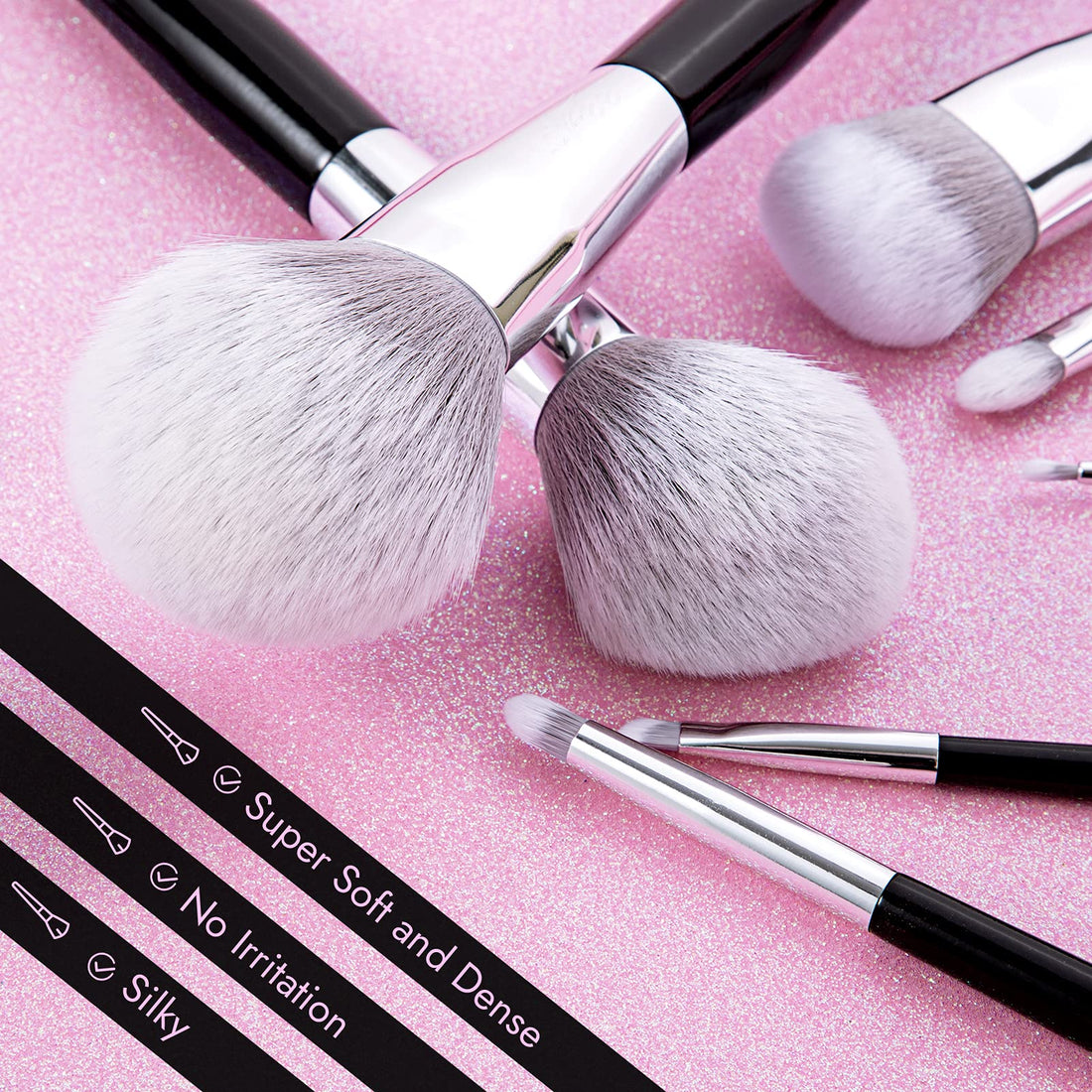 Makeup Brushes Set, 12 pcs Brush Set with Makeup Brush Bag, Travel Eye Makeup Brushes set professional, Enther & LaFeel Cosmetics Foundation Concealers Powder Blush Blending Face Eye Shadows Brush