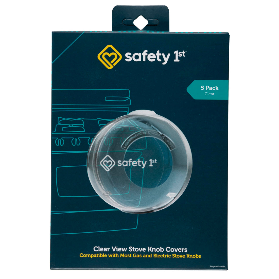 Safety 1st Child Proof Stove Knob Covers, Clear View Stove Knob Safety Covers (Set of 5)