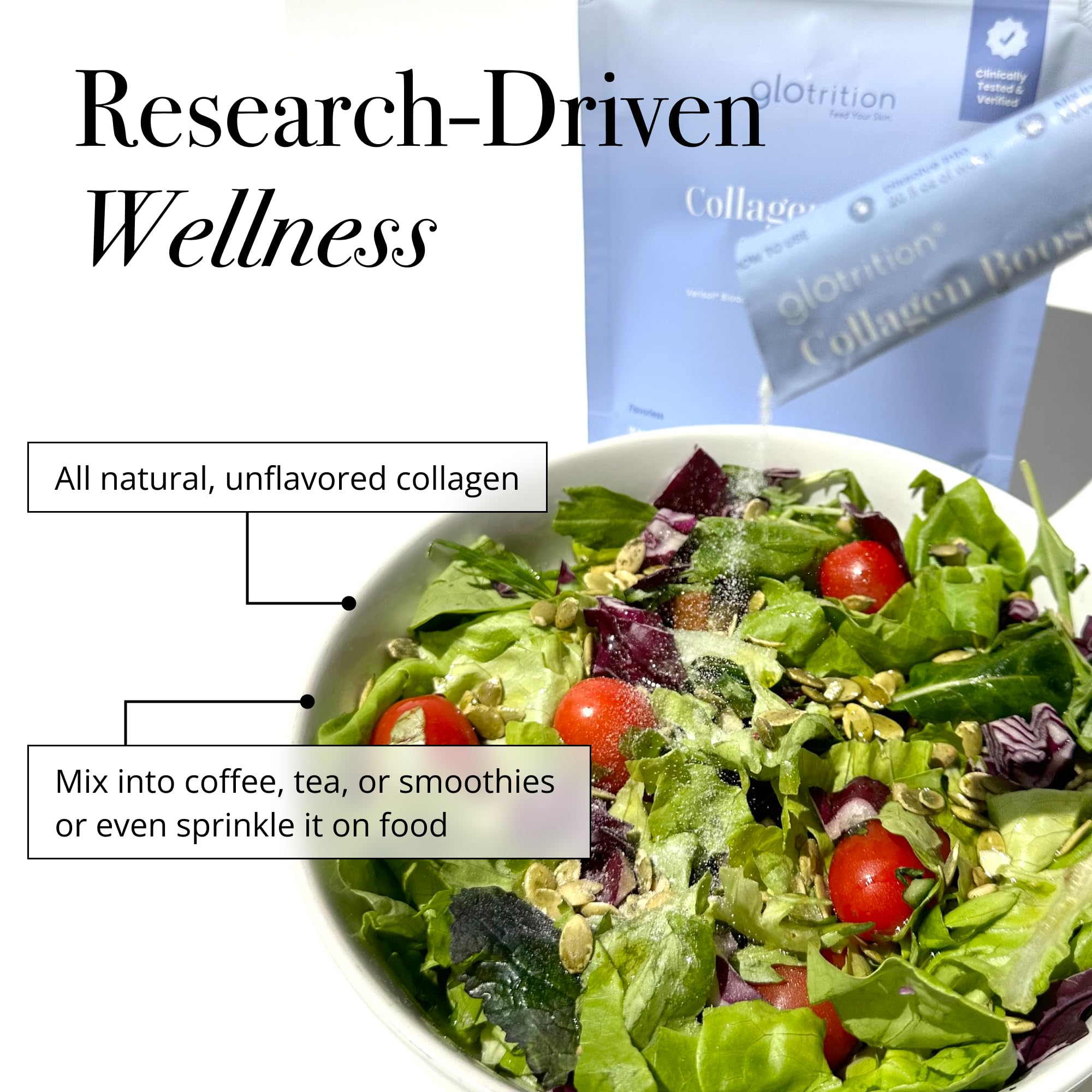 Glotrition Collagen Boost | Skin, Hair, Nails & Joint Support | Reduce Wrinkles and Firm Skin | All-Natural, Non-GMO Collagen for Women & Men 15ct