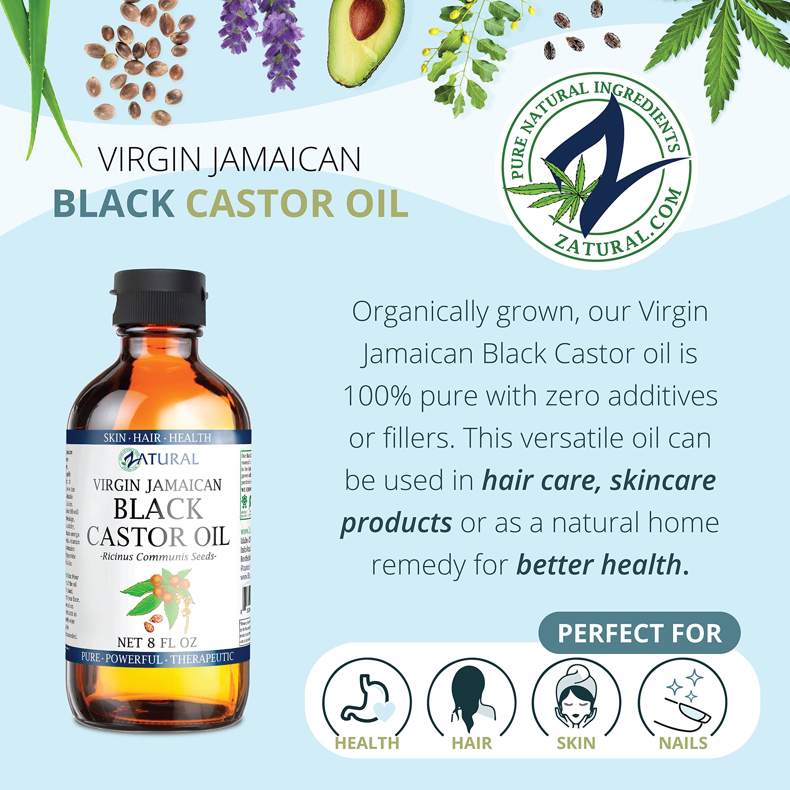 Black Castor Oil_100% Pure Tropic Jamaican Black Castor Oil (8 Ounce)